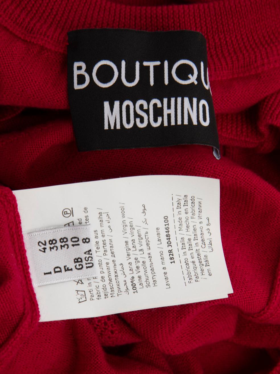 Women's Moschino Red Wool Star Jumper Dress Size M For Sale