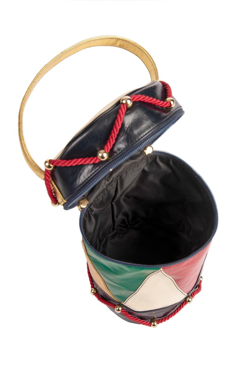 Women's or Men's MOSCHINO Redwall Drum Novelty Top Handle Bag, late 1980s/early 1990s For Sale