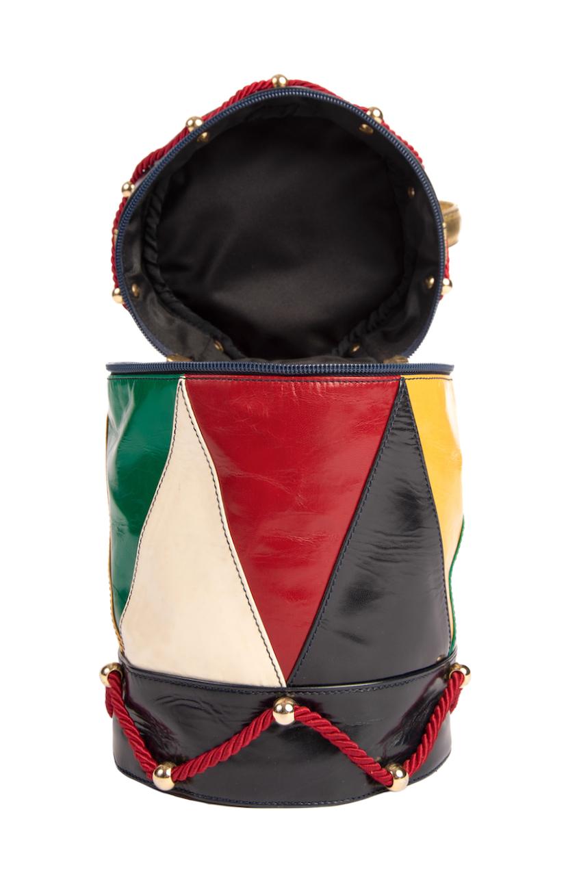 MOSCHINO Redwall Drum Novelty Top Handle Bag, late 1980s/early 1990s For Sale 1