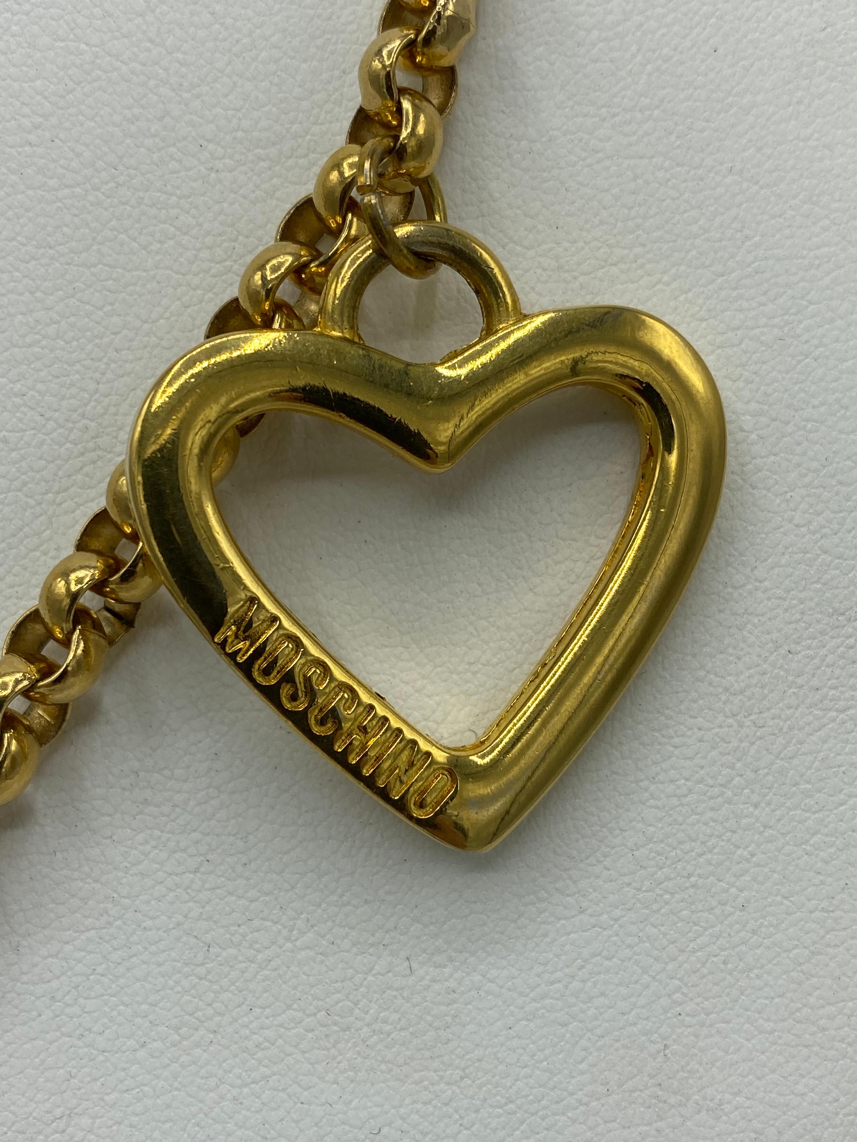 Moschino Redwall Italian 1990s Charm Necklace 3