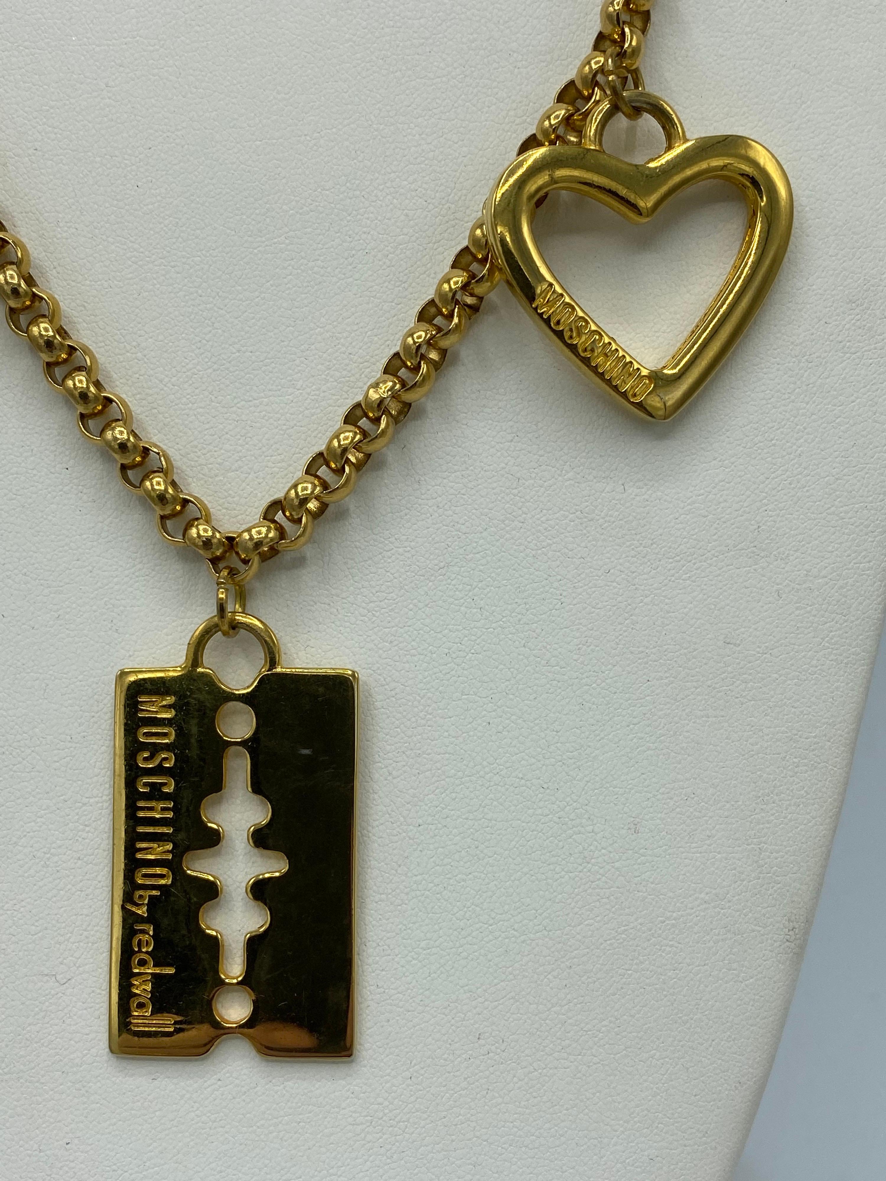 Moschino Redwall Italian 1990s Charm Necklace 5
