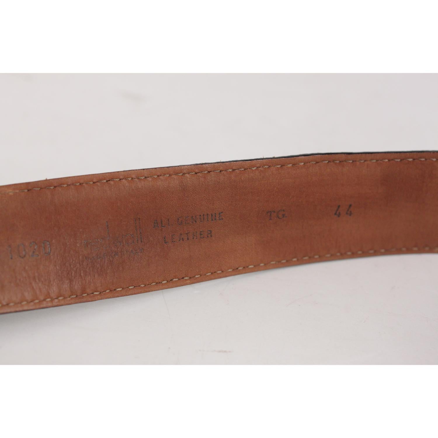 Brown Moschino Redwall Vintage Black Leather Lettered Logo Belt Size 44