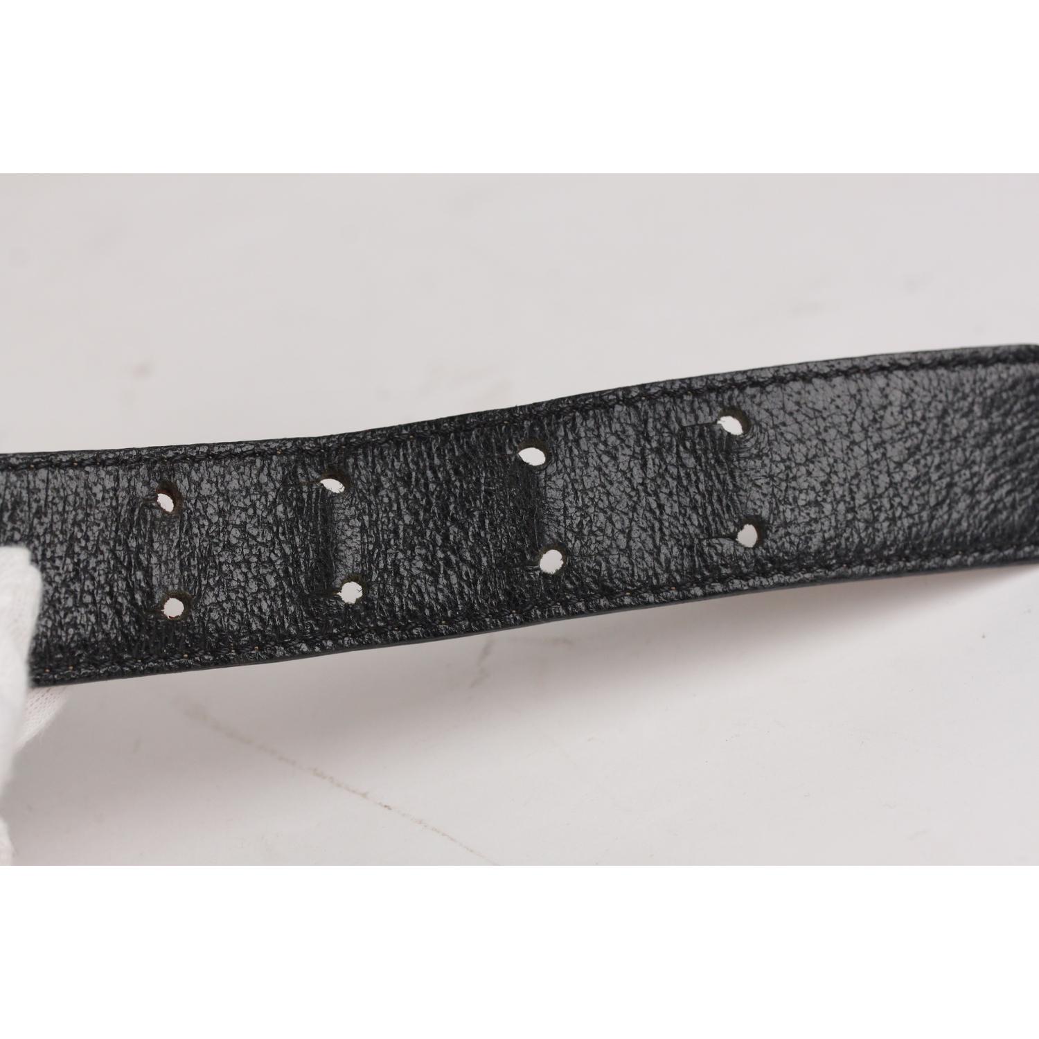 Moschino Redwall Vintage Black Leather Lettered Logo Belt Size 44 In Good Condition In Rome, Rome