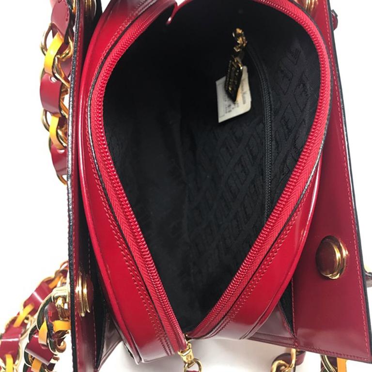 Moschino Redwall Vintage Roma Amor Red Bag Purse For Sale 1