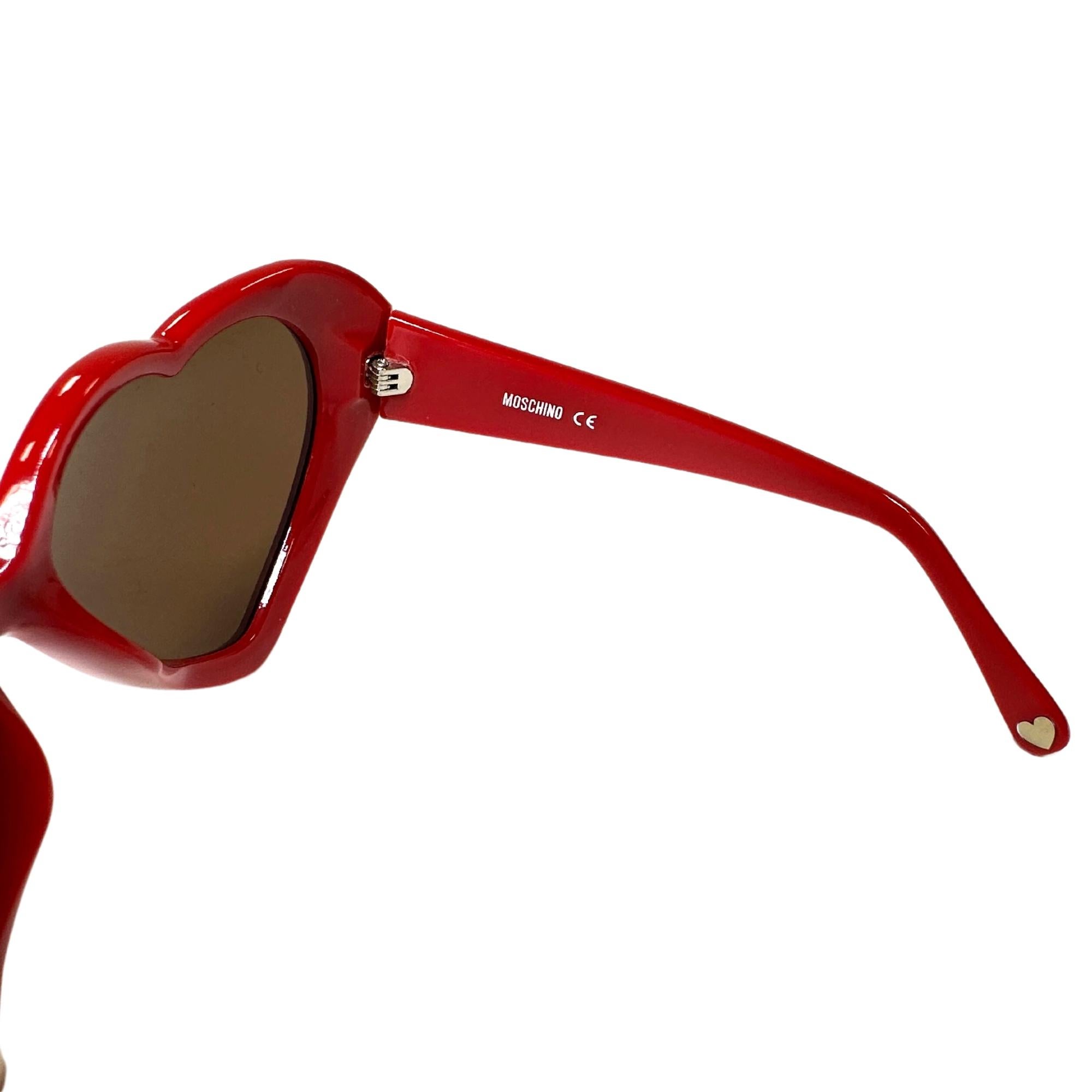 moschino red heart sunglasses