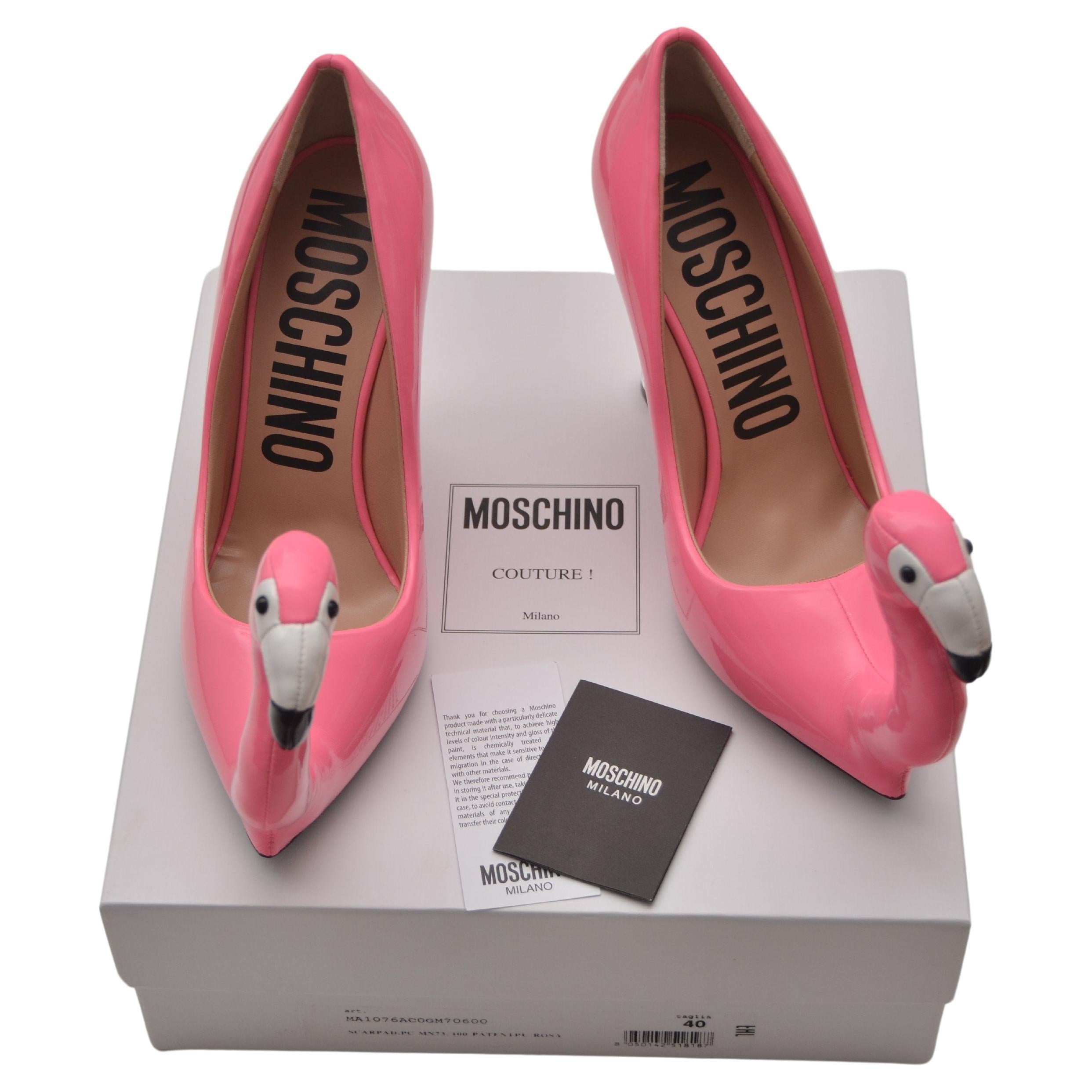 Moschino  Défilé Jeremy Scott  Chaussures flamingo inflatables roses  Taille 40   NEW  en vente 2