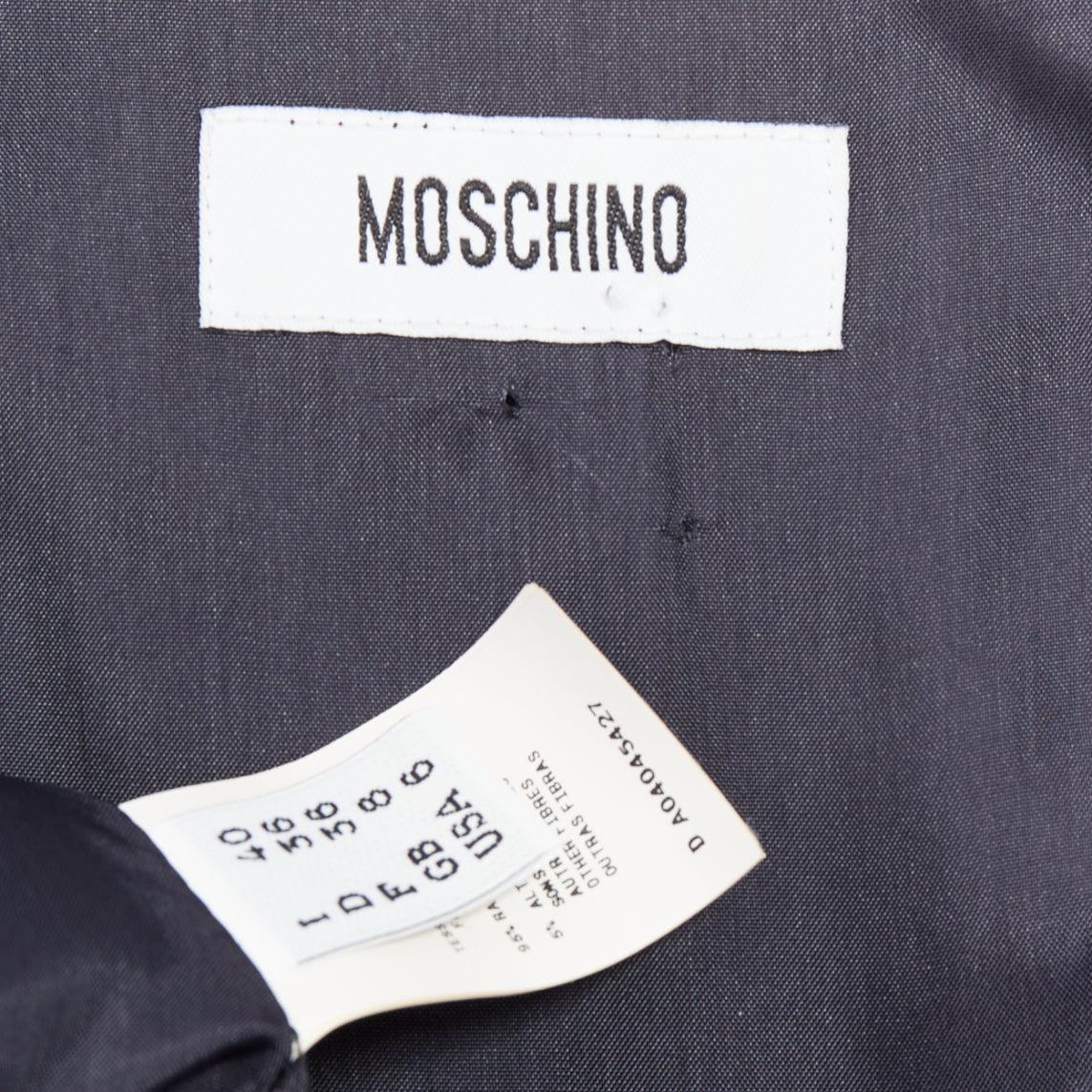 MOSCHINO rustic metallic gold draped peplum V-neck midi cocktail dress IT40 S For Sale 3