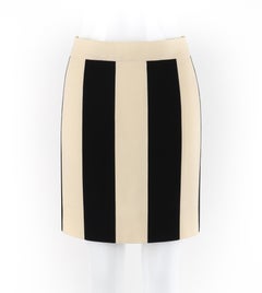 MOSCHINO S/S 2006 Cheap & Chic Falda en A de rayas con paneles verticales marfil negro