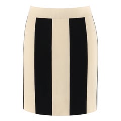 MOSCHINO S/S 2006 Cheap & Chic Elfenbein Schwarzer gestreifter A-Linien-Rock mit Vertikaler Platte