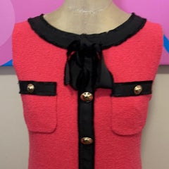 Moschino Salmon Wool Boucle Shift Dress