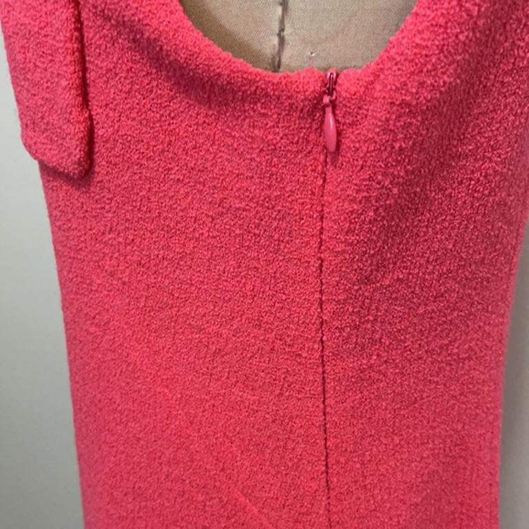 Women's Moschino Salmon Wool Boucle Shift Dress For Sale