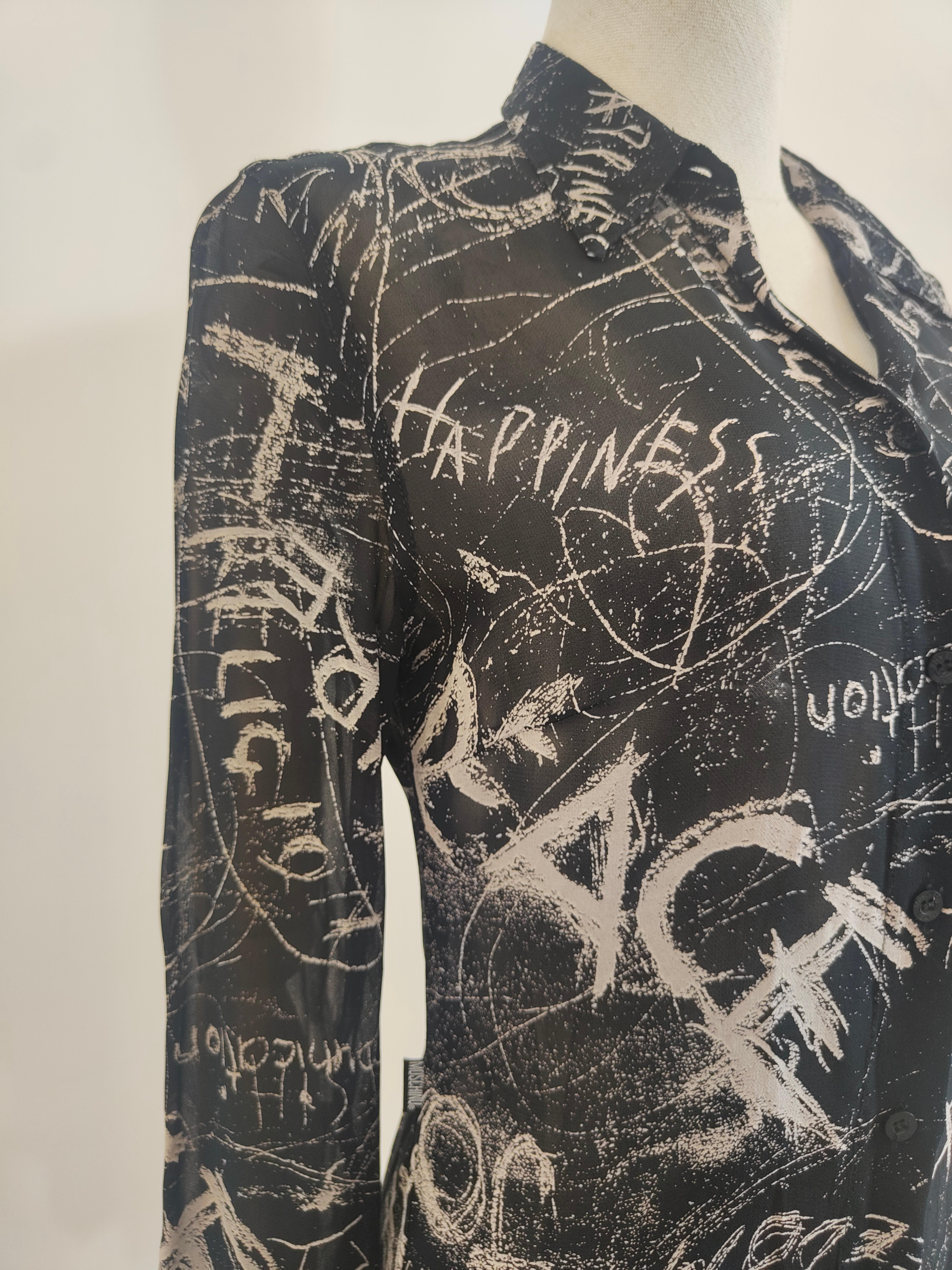 Women's Moschino see through graffiti shirt For Sale