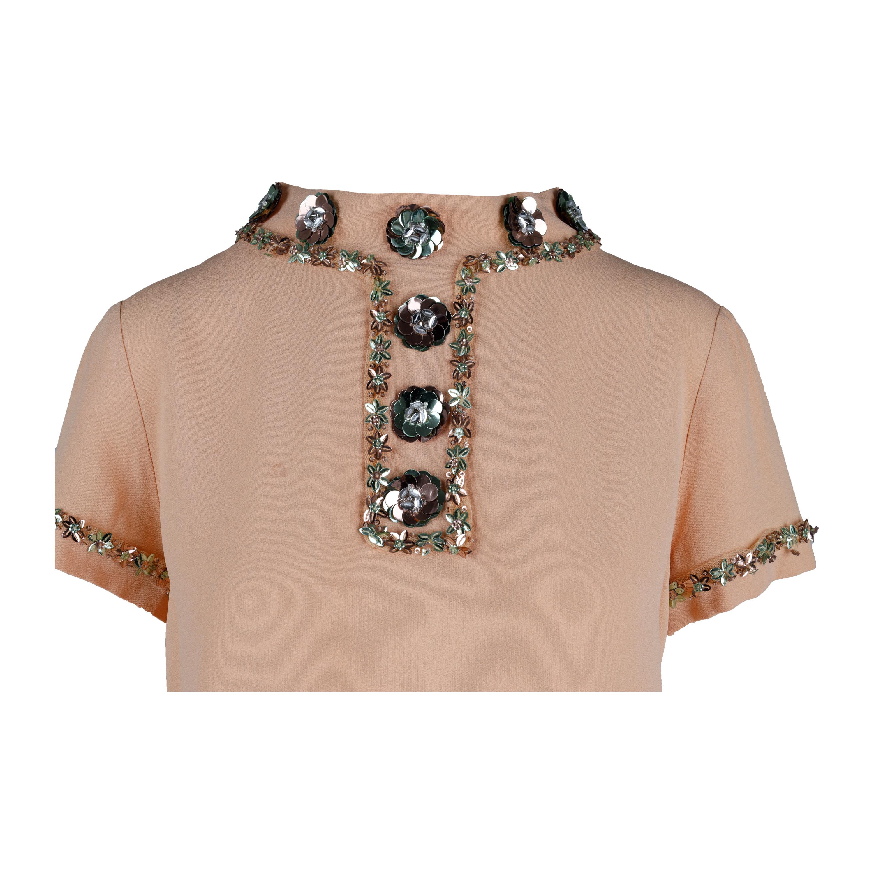Beige Camicetta con lustrini di Moschino in vendita