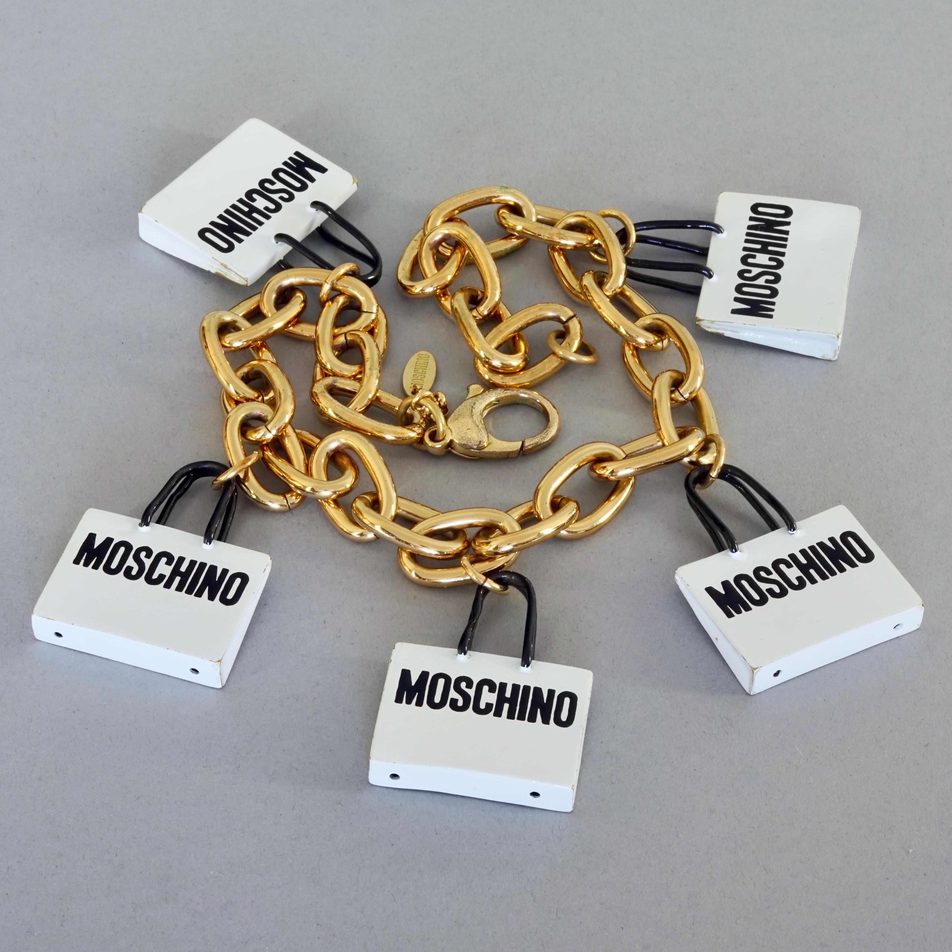 MOSCHINO Shopping Bag Charm Novelty Necklace Resort 2016 Runway For Sale 2