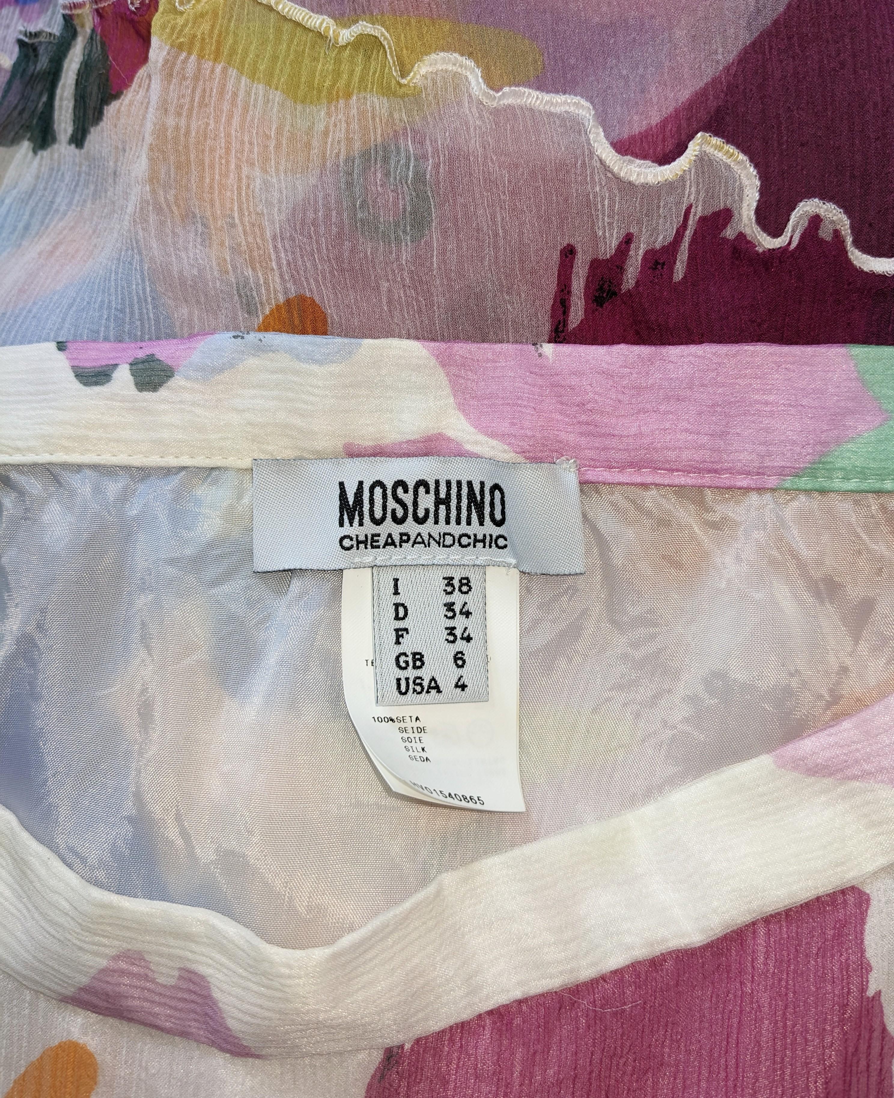 Moschino Silk Chiffon Aquatic Print Set For Sale 4