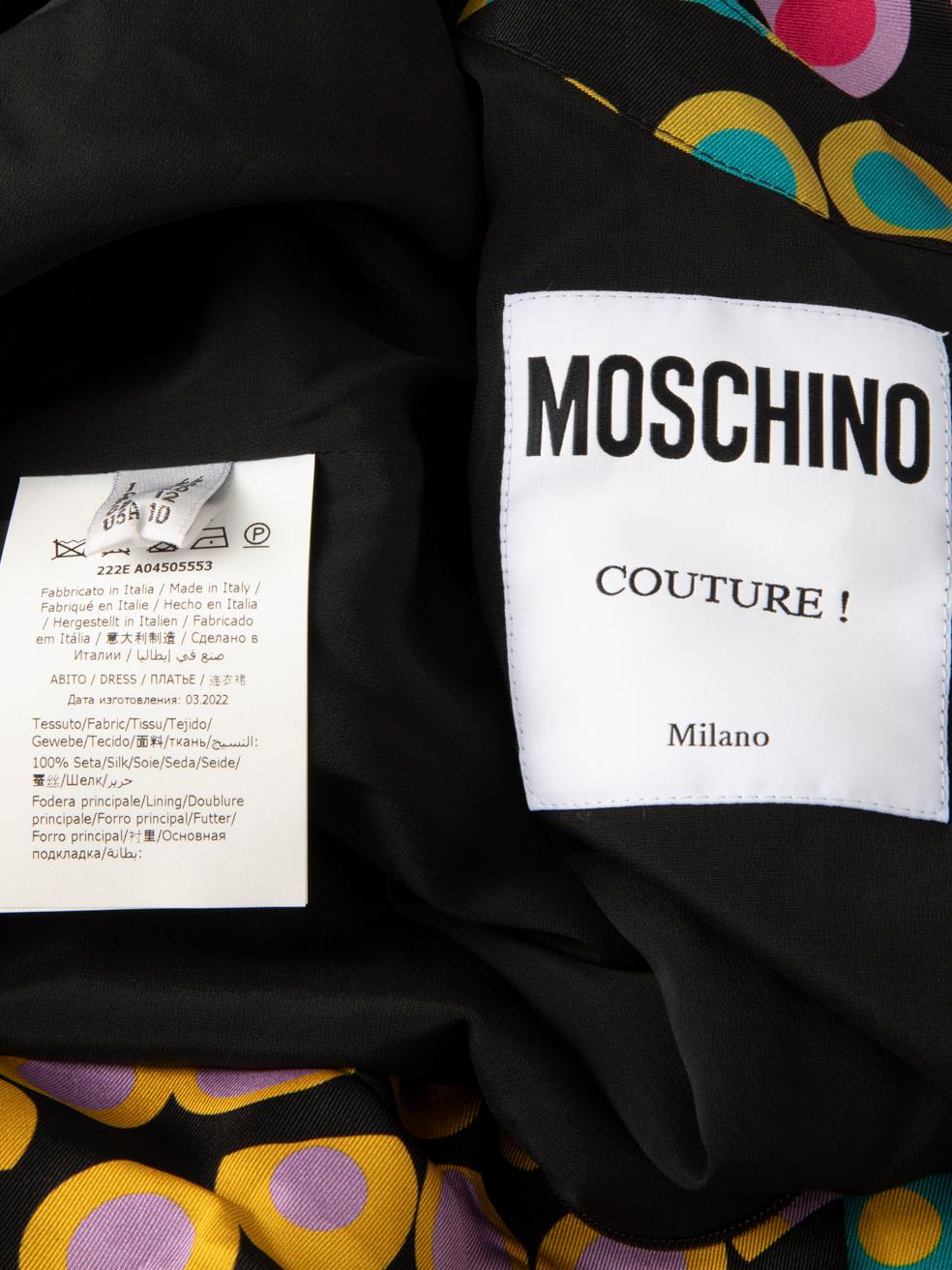 Moschino Seide Polkadot Knielanges Kleid Größe L Damen im Angebot