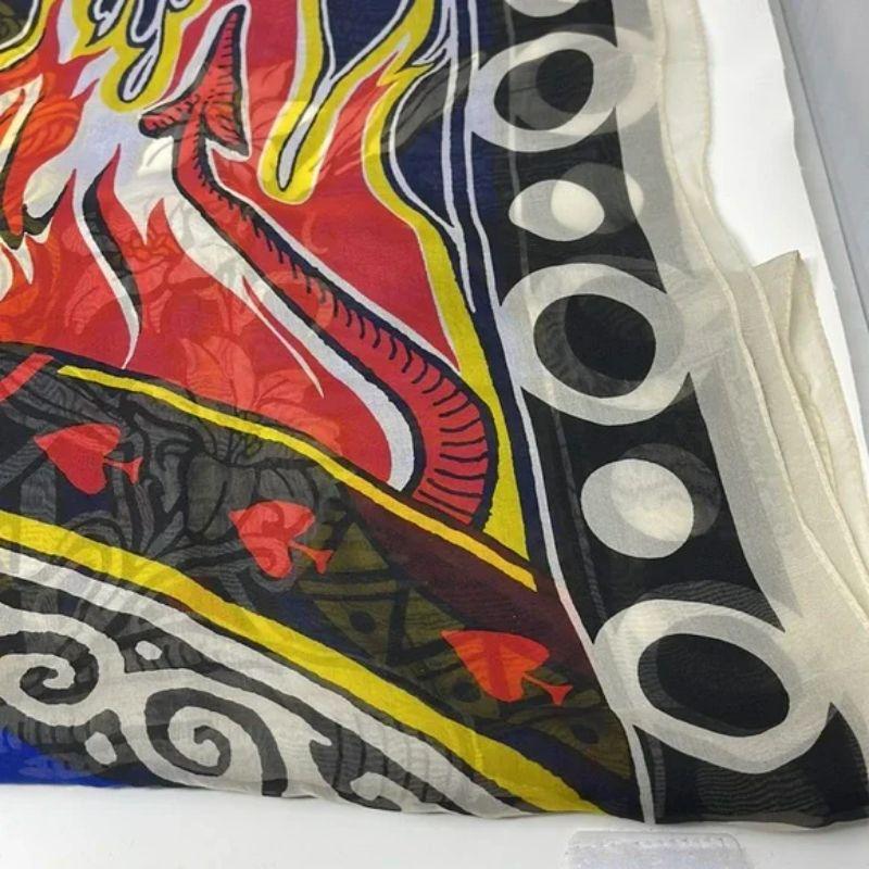 Moschino silk scarf devil angel yin yang vintage

Be retro cool wearing this bold silk scarf by Moschino! Rectangle shape. Sheer.
100% Silk
Made in Italy
Size:
26 inches wide
68 inches long