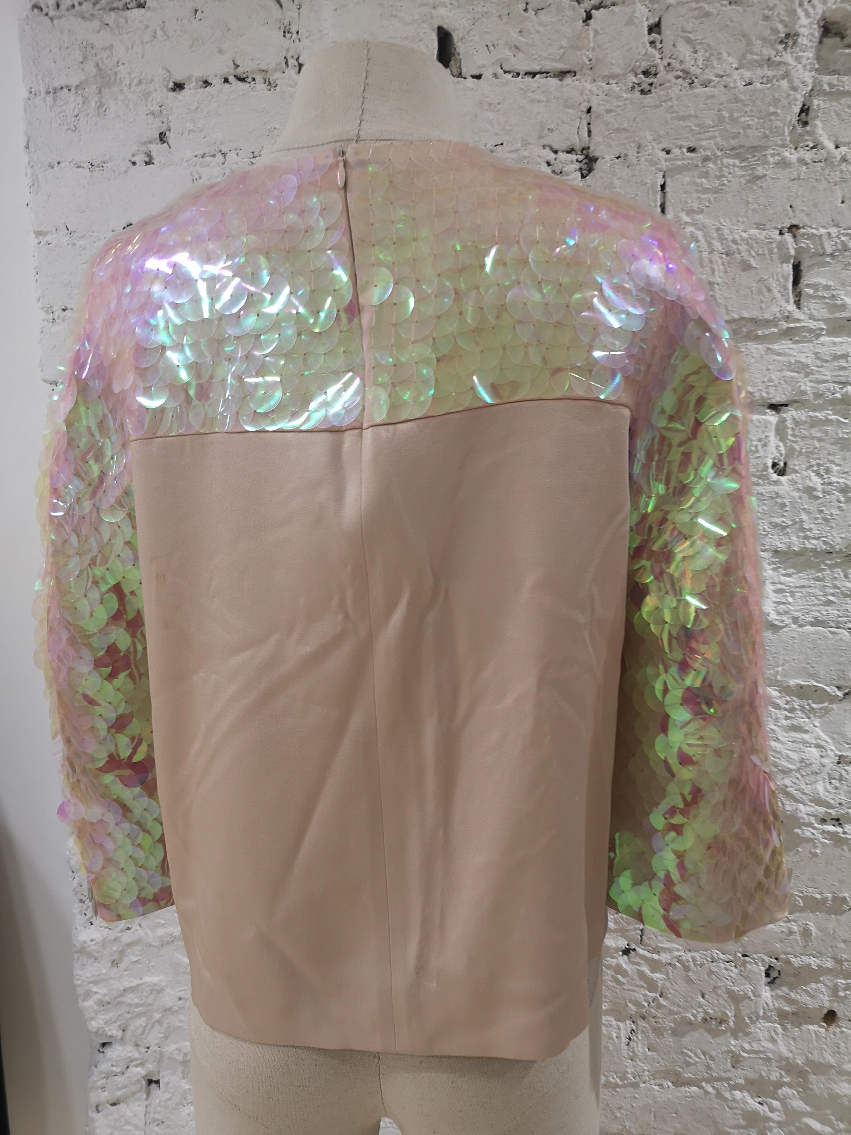 Moschino silk sequins mouth shirt For Sale 2