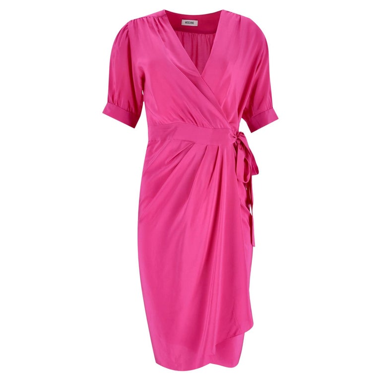 strapless open back dress Hot Pink Wrap Dress – Everyyday main image 0
