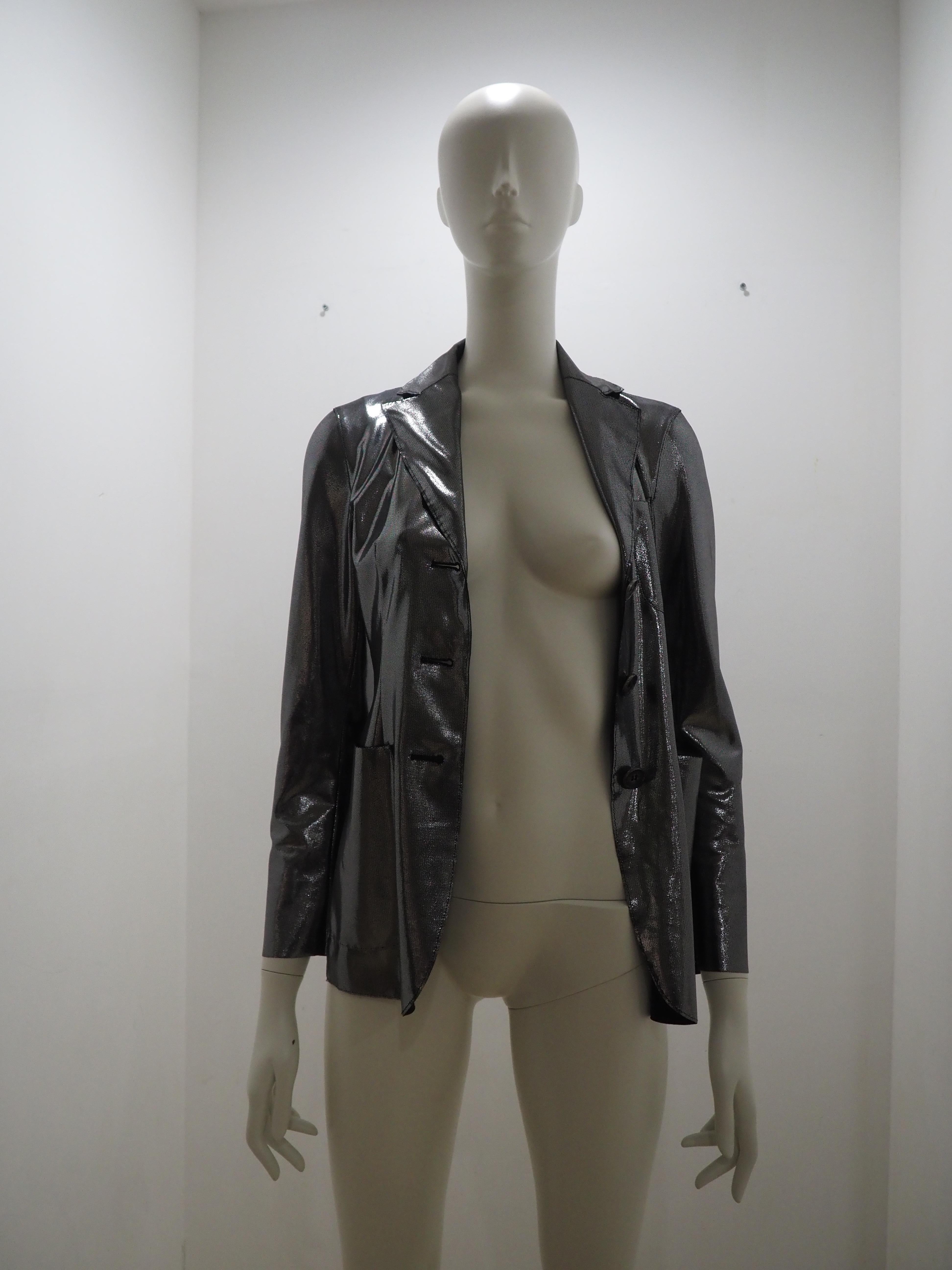 Moschino Silberne Jacke im Angebot 7