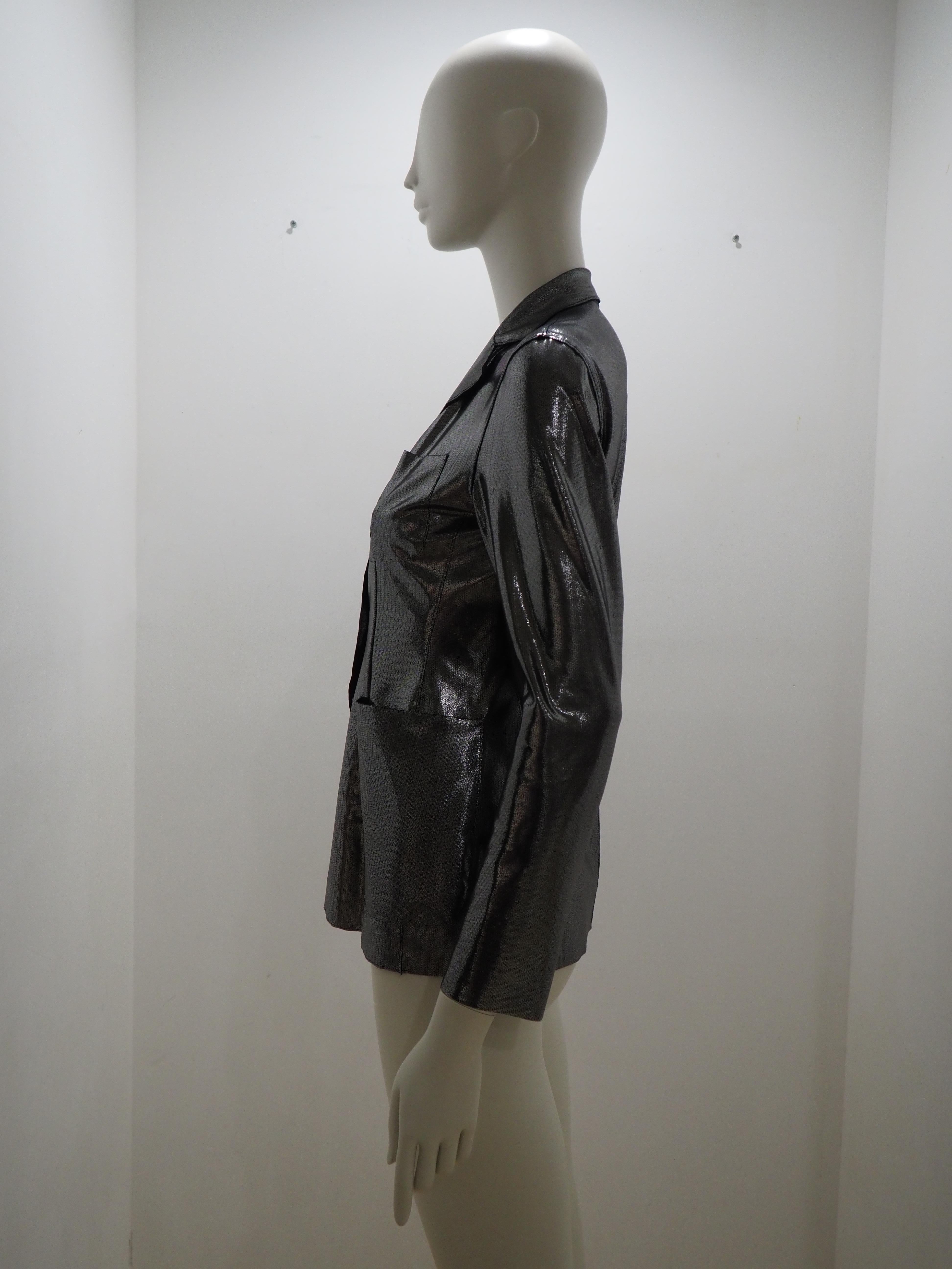 Moschino Silberne Jacke Damen im Angebot