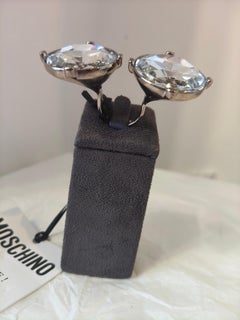 Anillo Moschino tono plata Cristal Swarovski Stones NWOT