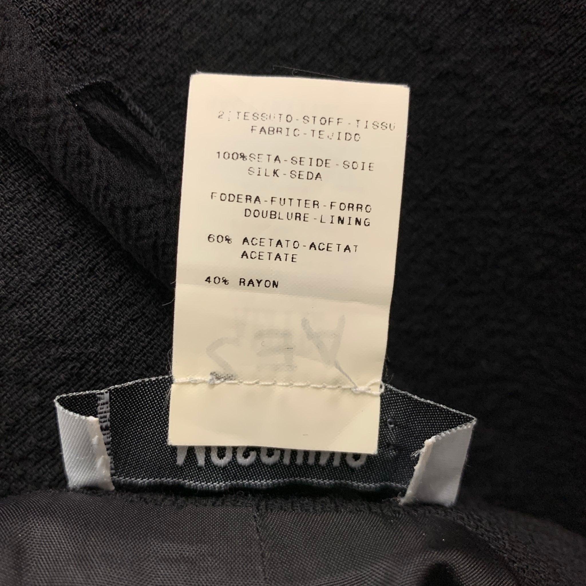 MOSCHINO Jupe crayon texturée en soie noire, taille 4 Pour femmes en vente