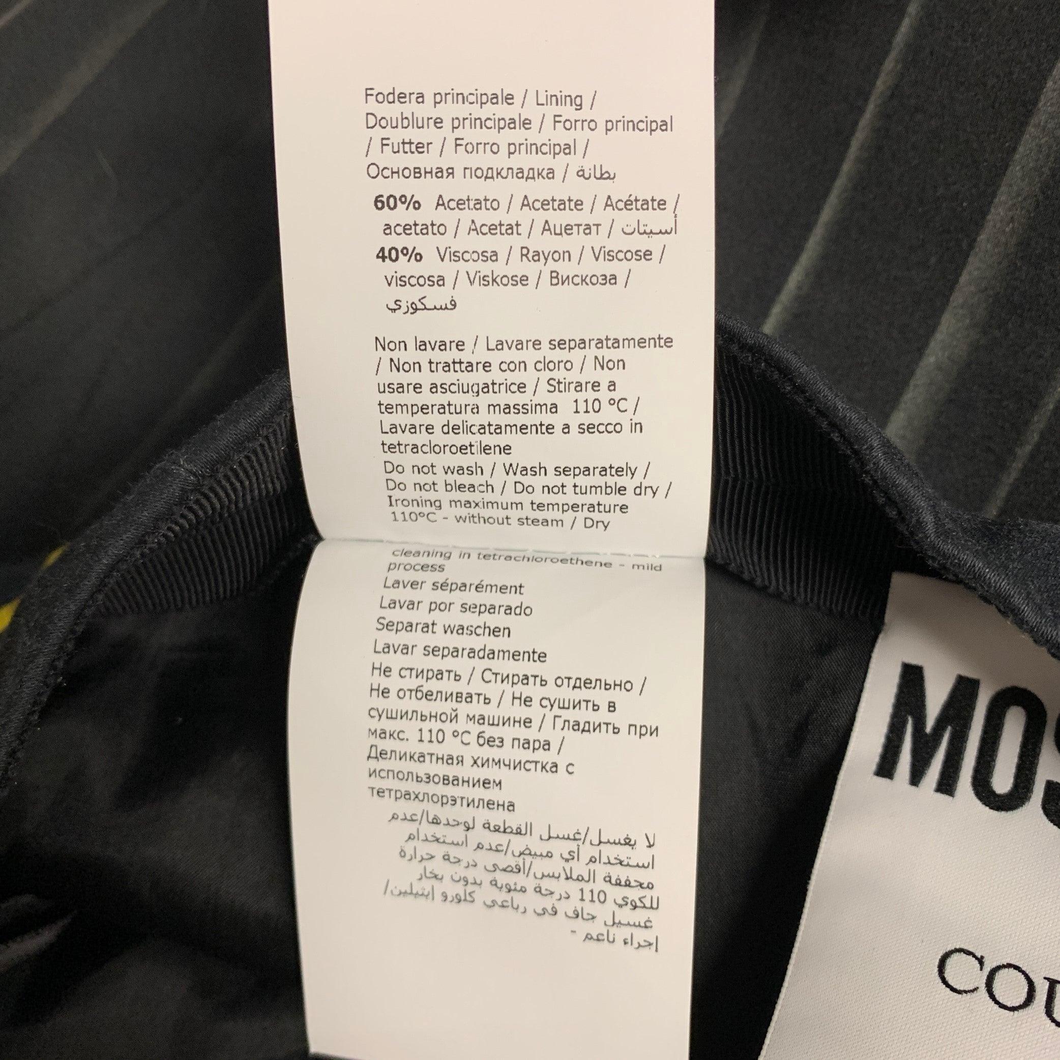 MOSCHINO Talla 4 Negro Amarillo Algodón Estampado Falda Festoneada en venta 2
