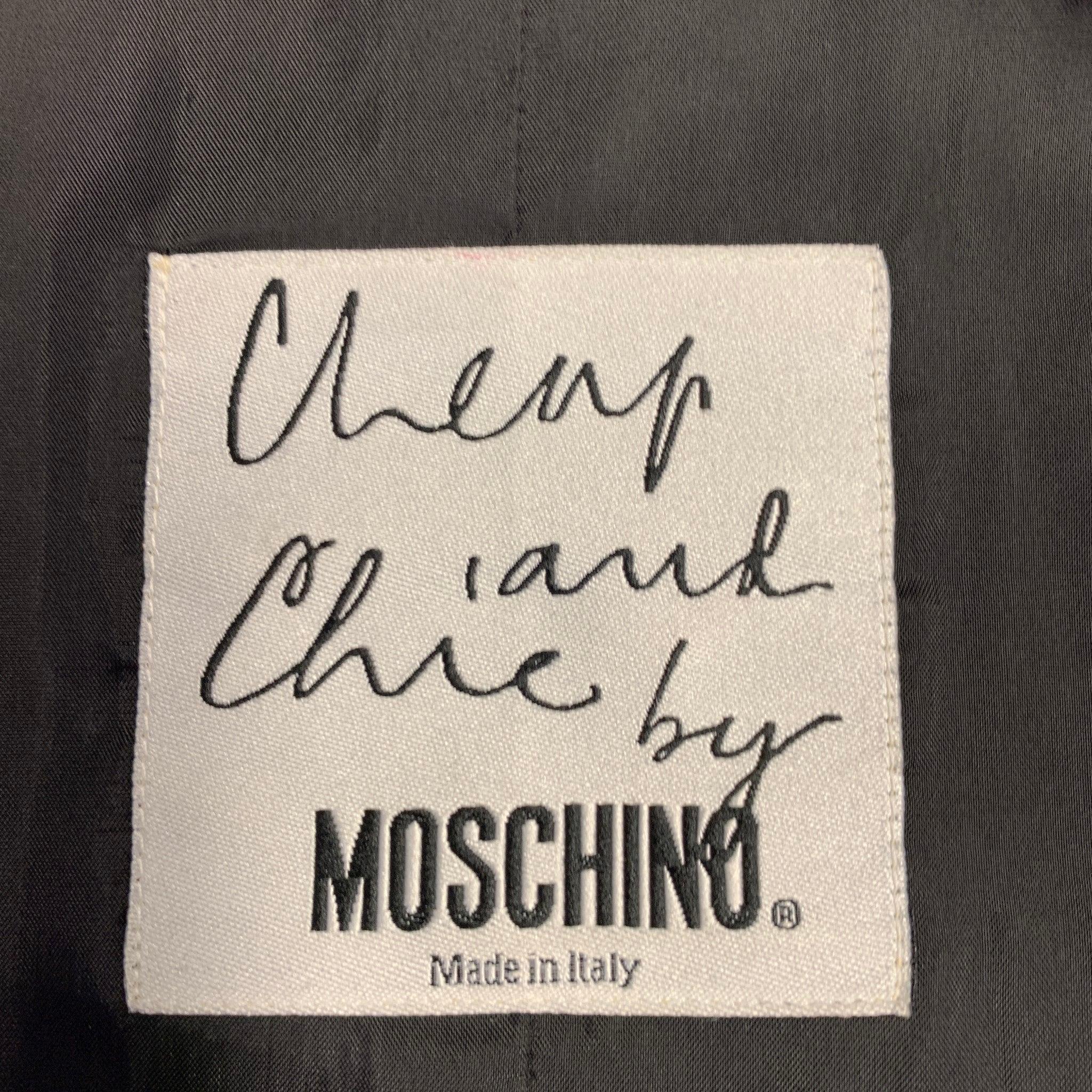 MOSCHINO Giacca con zip in poliestere con paillettes nera taglia 42 In condizioni ottime in vendita a San Francisco, CA