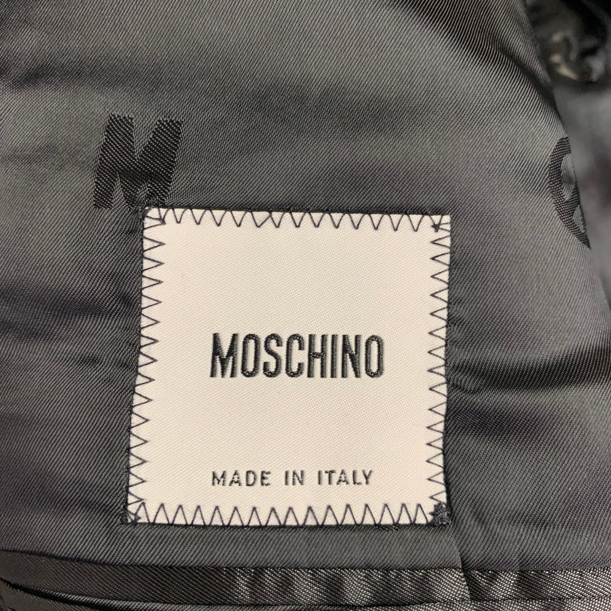 MOSCHINO Size 46 Black Polyamide Blend Notch Lapel Tuxedo 7