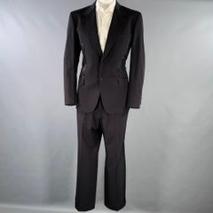 MOSCHINO Size 46 Black Polyamide Blend Notch Lapel Tuxedo