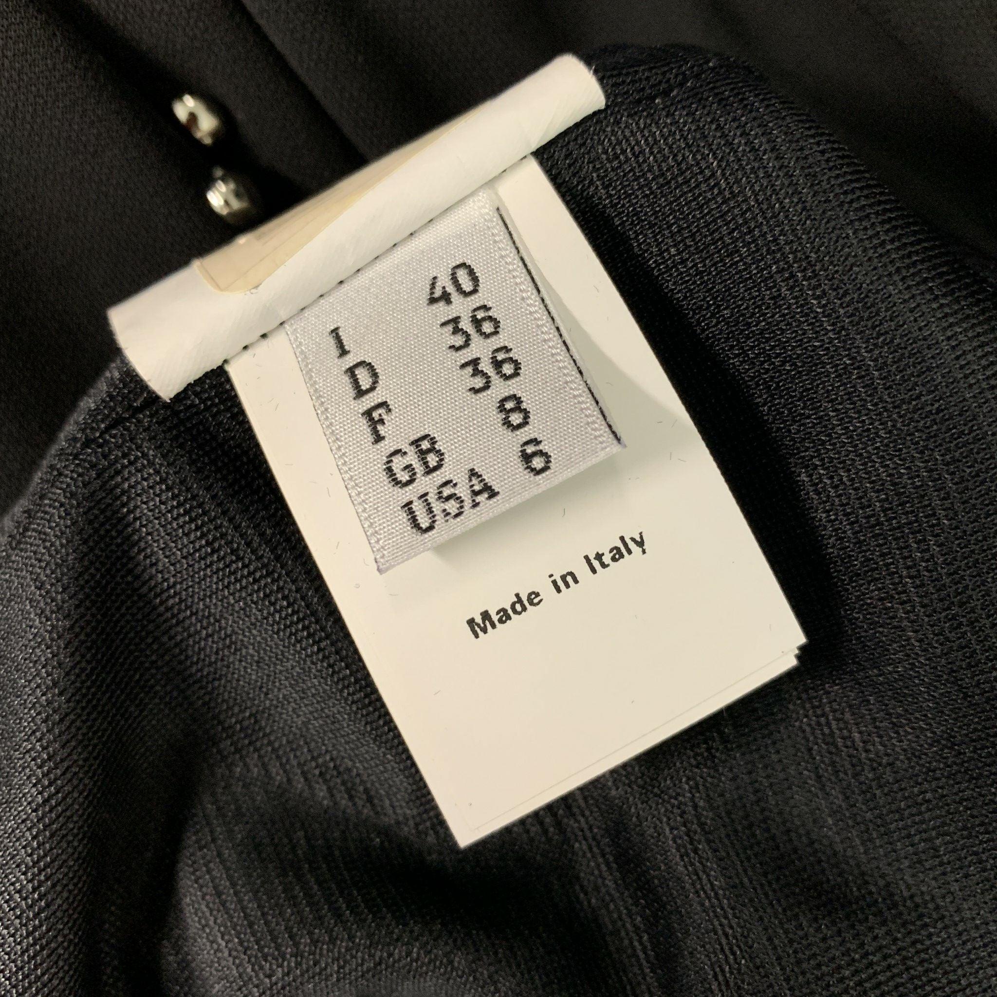 MOSCHINO Size 6 Black Silver Polyester Studded Lock Key Shift Dress For Sale 1