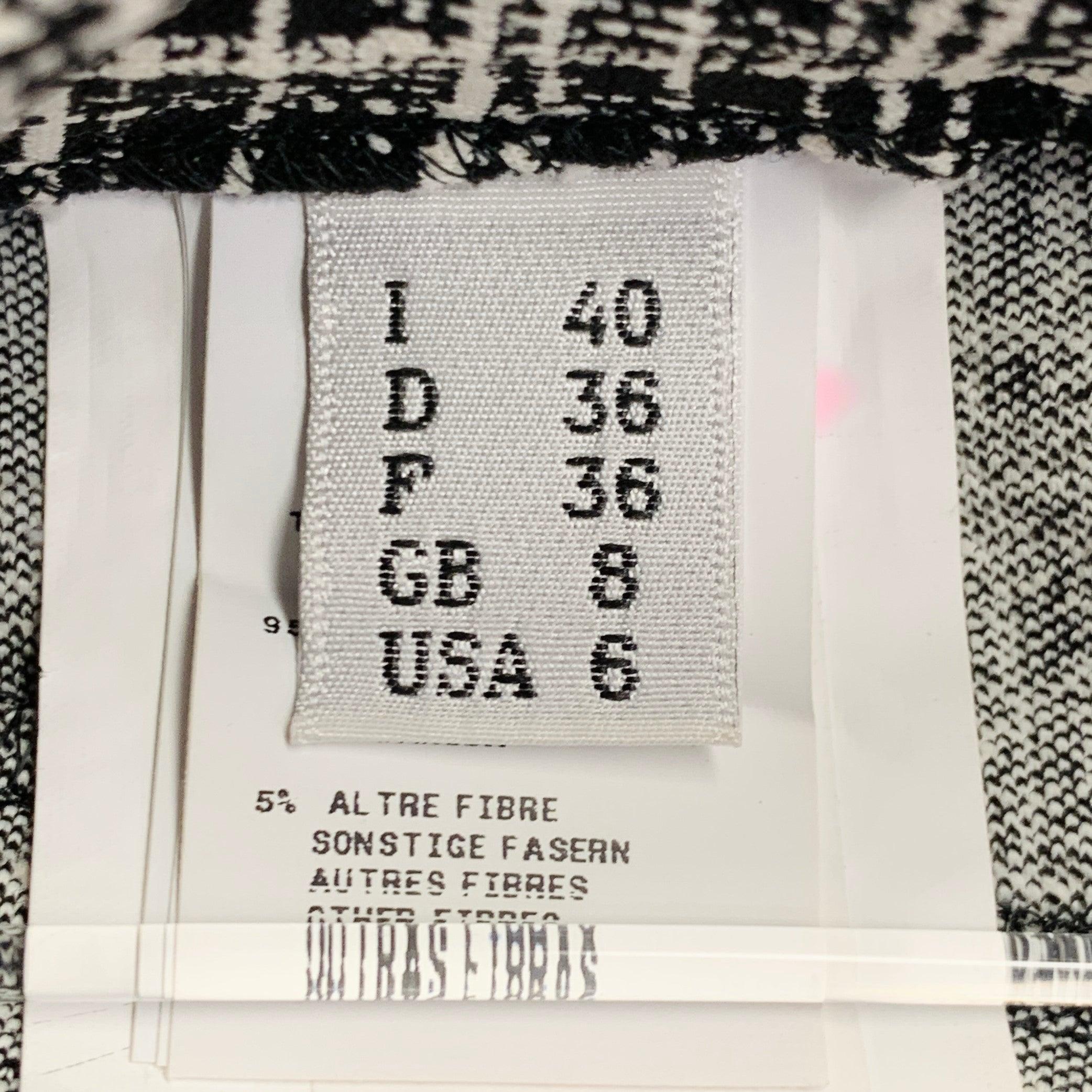 MOSCHINO Talla 6 Negro Blanco Rayón Crosshatch Cinco Bolsillos Skinny Jeans en venta 1