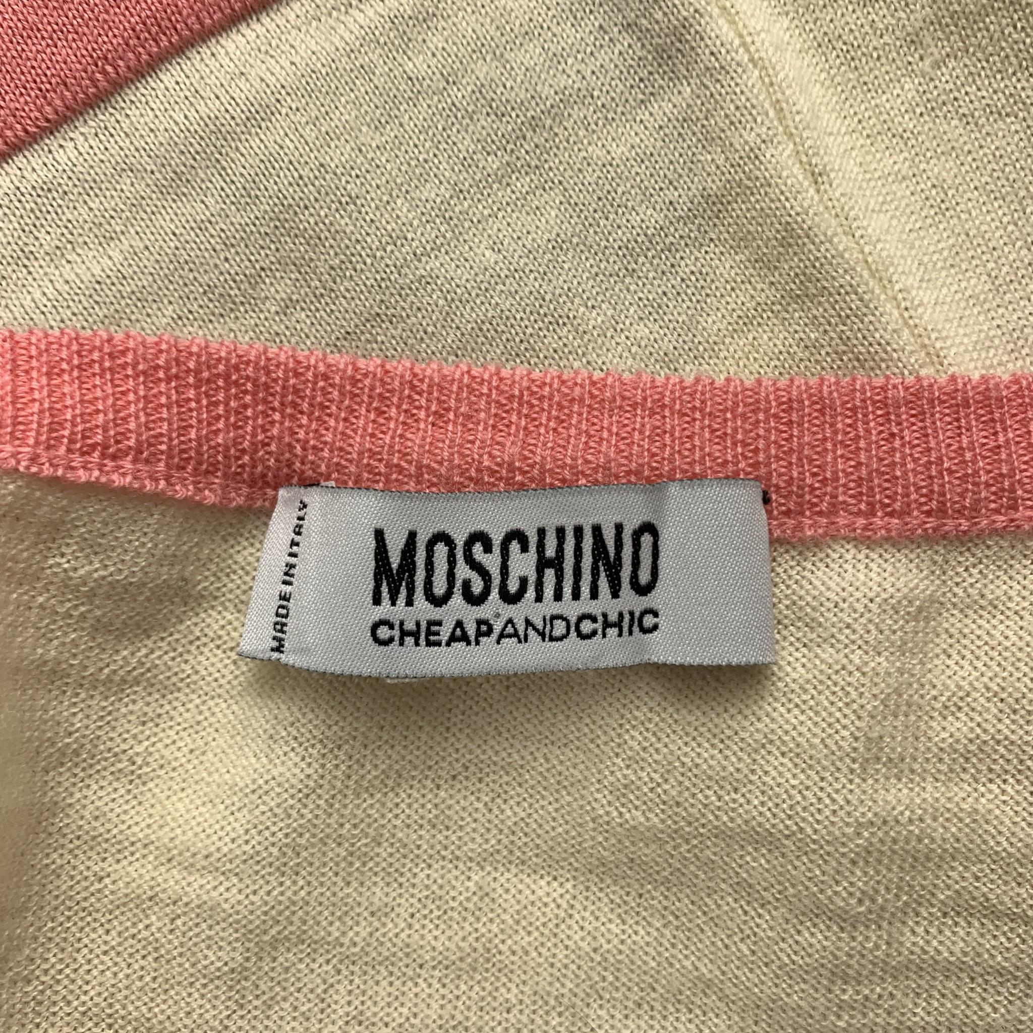 MOSCHINO Size 6 Cream Jersey Virgin Wool 3 Piece Skirt Set 2