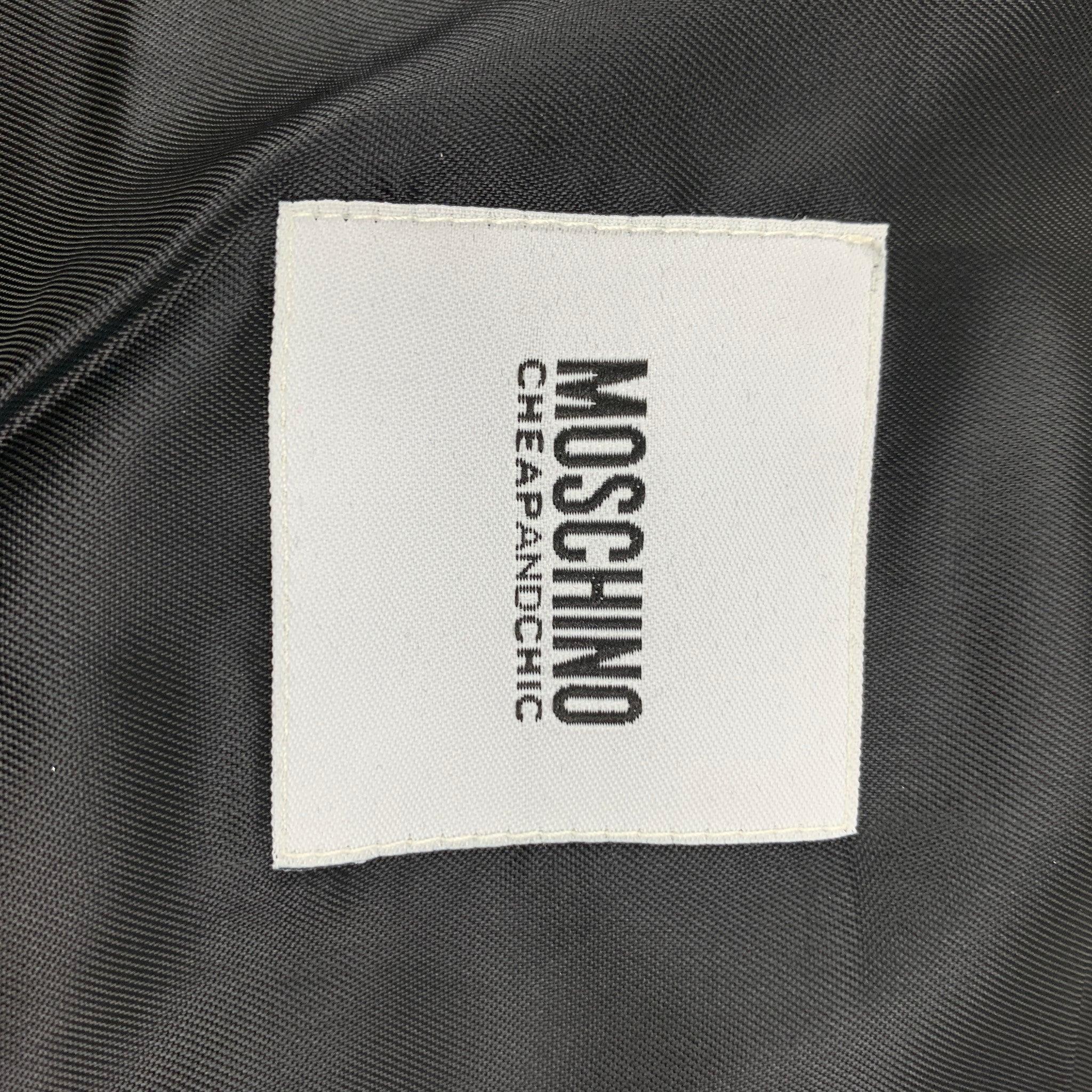 MOSCHINO Size 6 Gold Black Polyester Metallic Zip Up Jacket For Sale 4