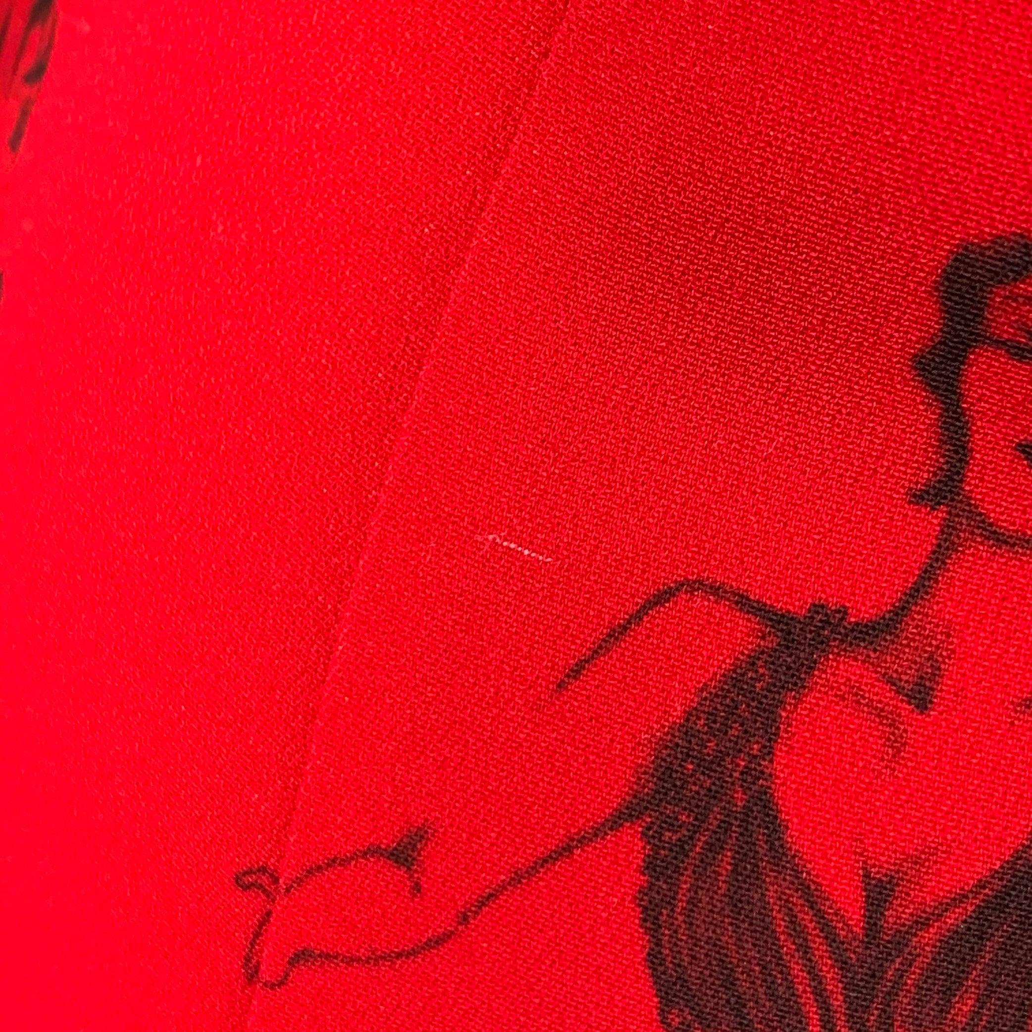 MOSCHINO Size 6 Red Black Viscose Blend Figures Bow Cocktail Dress For Sale 3