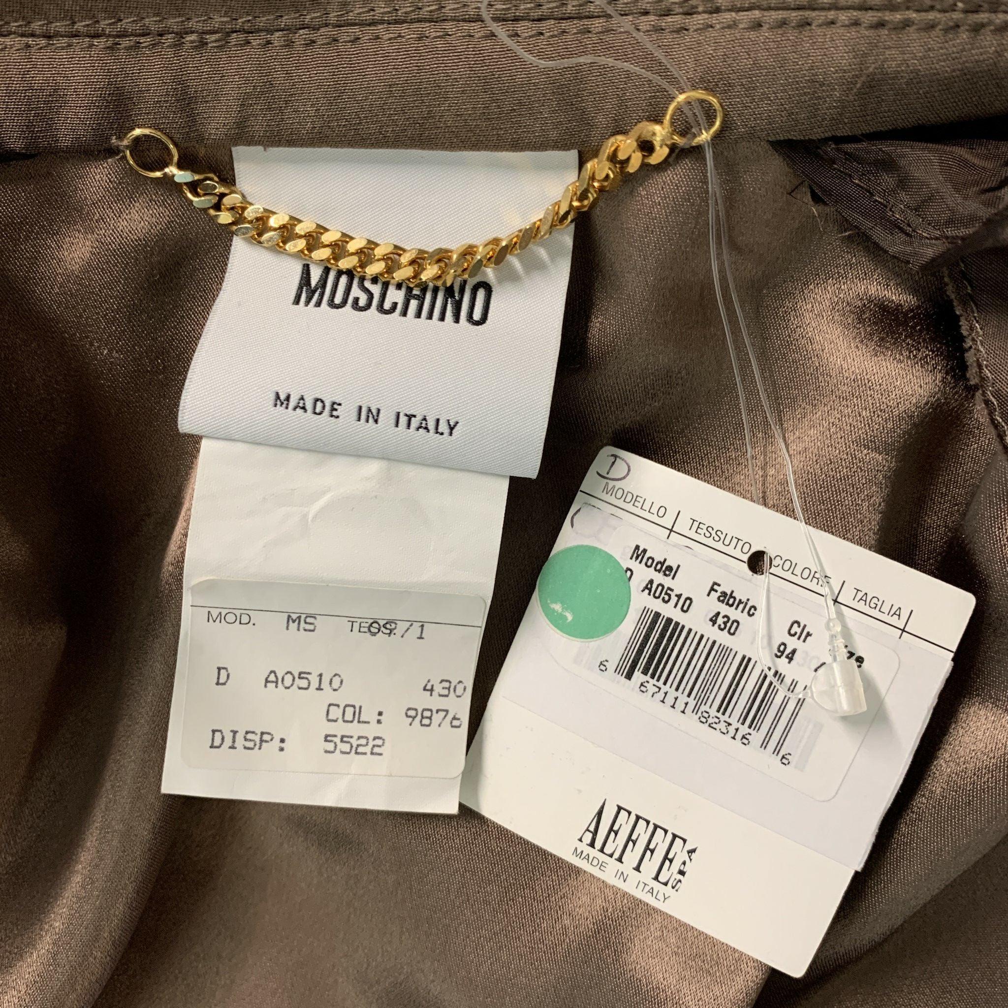MOSCHINO Size 6 Taupe Acetate Blend Solid Jacket In Excellent Condition In San Francisco, CA