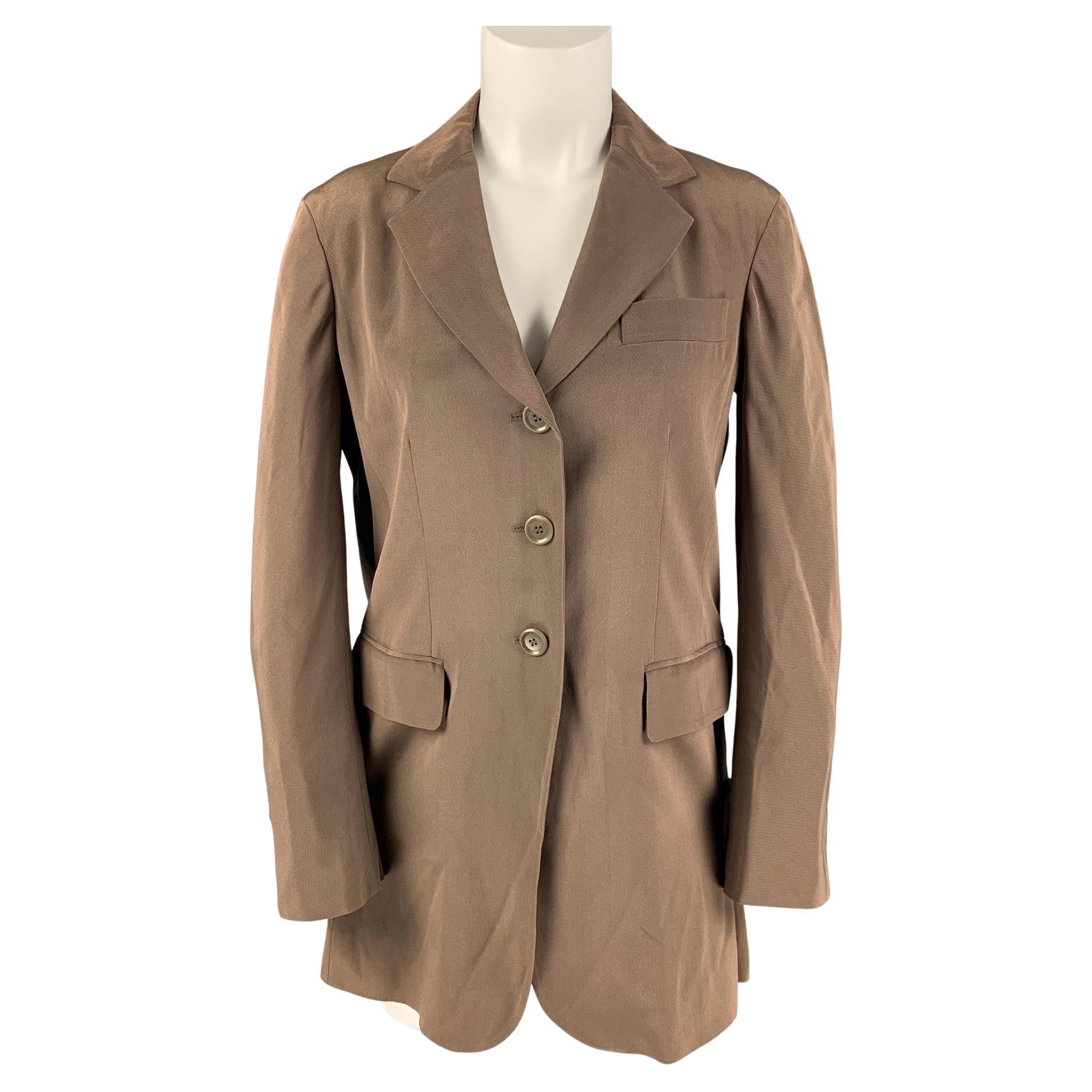 MOSCHINO Size 6 Taupe Acetate Blend Solid Jacket