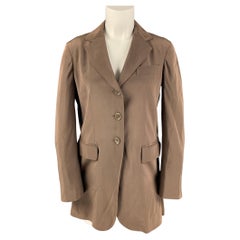 MOSCHINO Size 6 Taupe Acetate Blend Solid Jacket