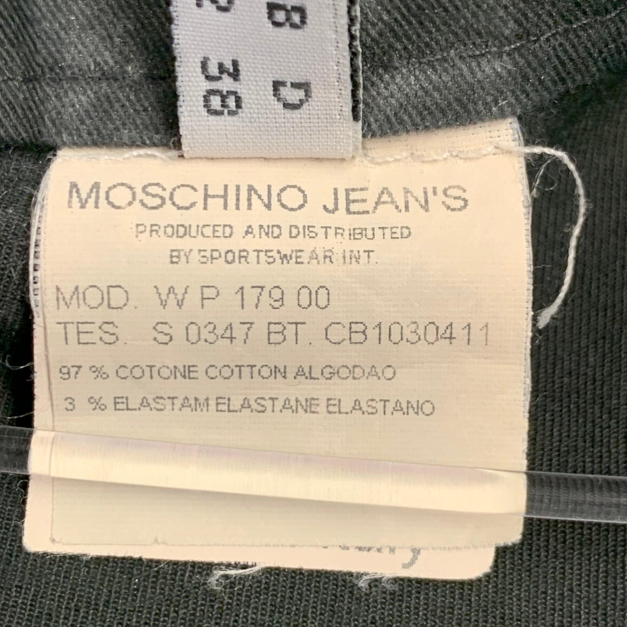 MOSCHINO Size 8 Black Cotton Blend Lace-Up Casual Pants For Sale 3