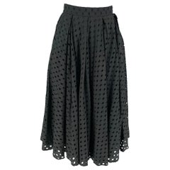 MOSCHINO Talla 8 Falda A-Line de algodón negro con ojales