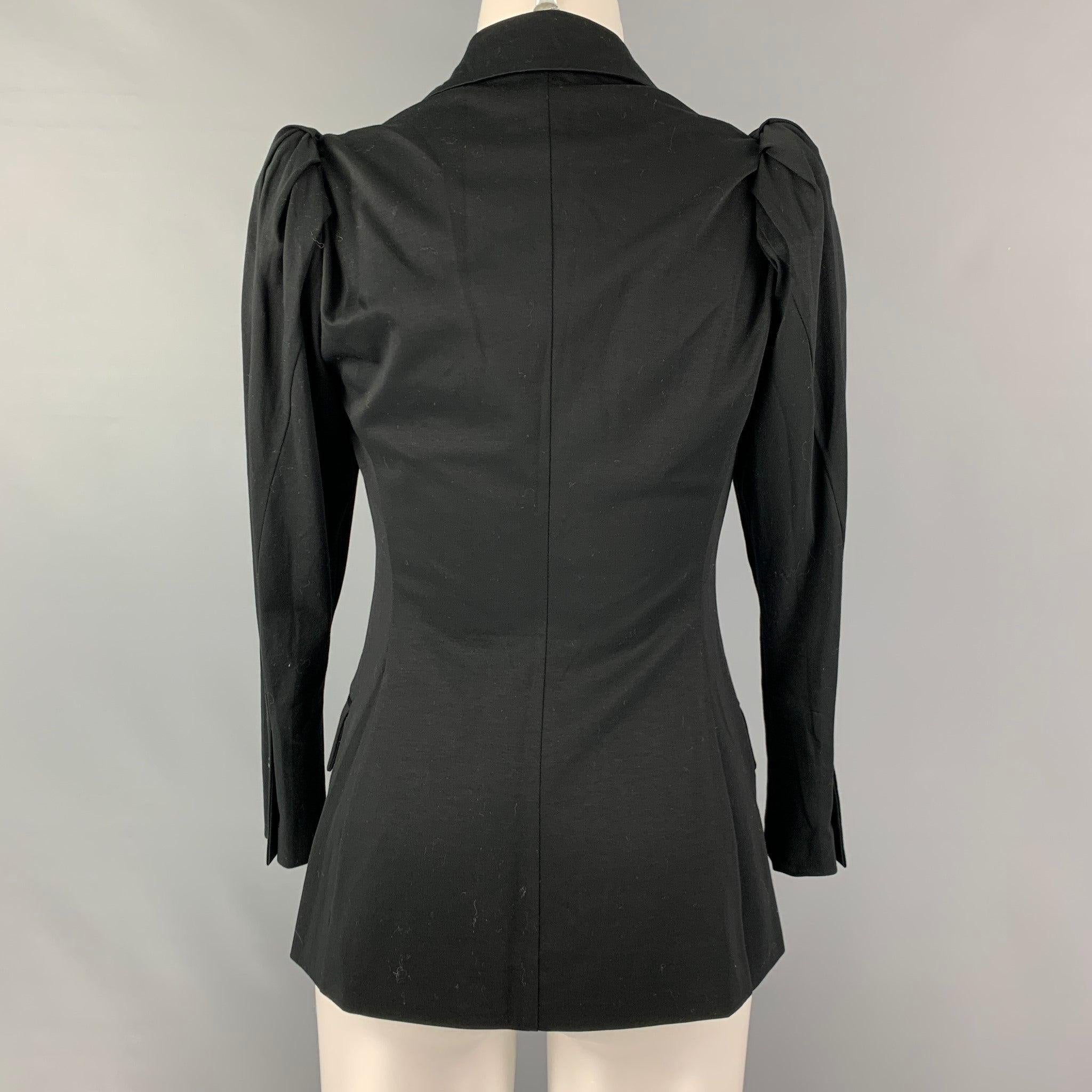 MOSCHINO Size 8 Black Cotton & Polyester Jacket In Good Condition In San Francisco, CA