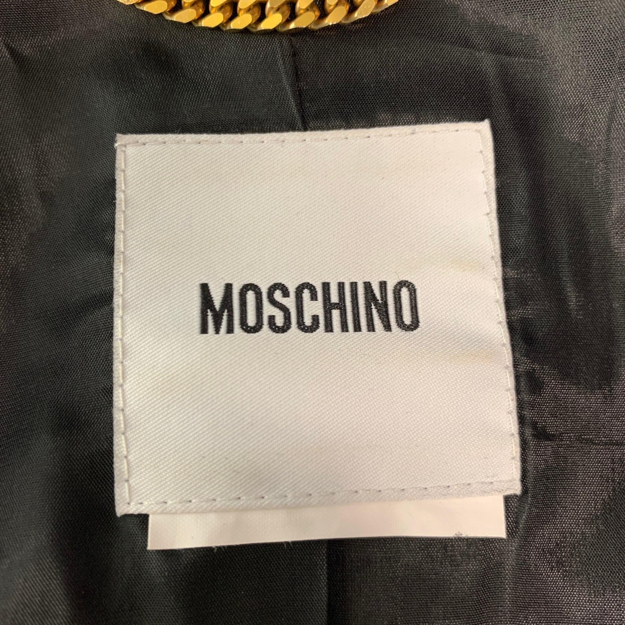 Women's MOSCHINO Size 8 Black Cotton & Polyester Jacket
