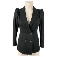 MOSCHINO Size 8 Black Cotton & Polyester Jacket