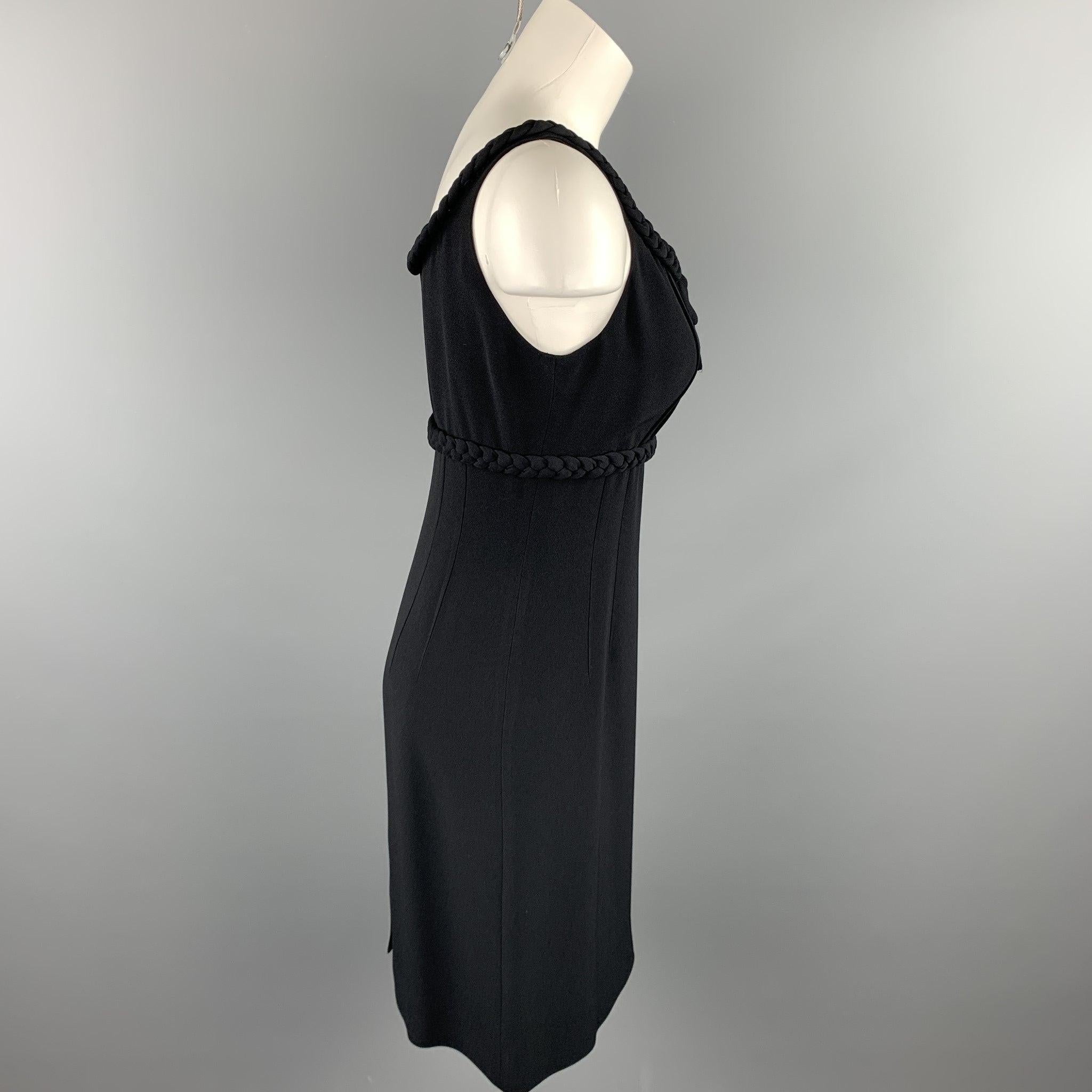 MOSCHINO Size 8 Black Rayon Empire Waist Cocktail Dress In Good Condition In San Francisco, CA