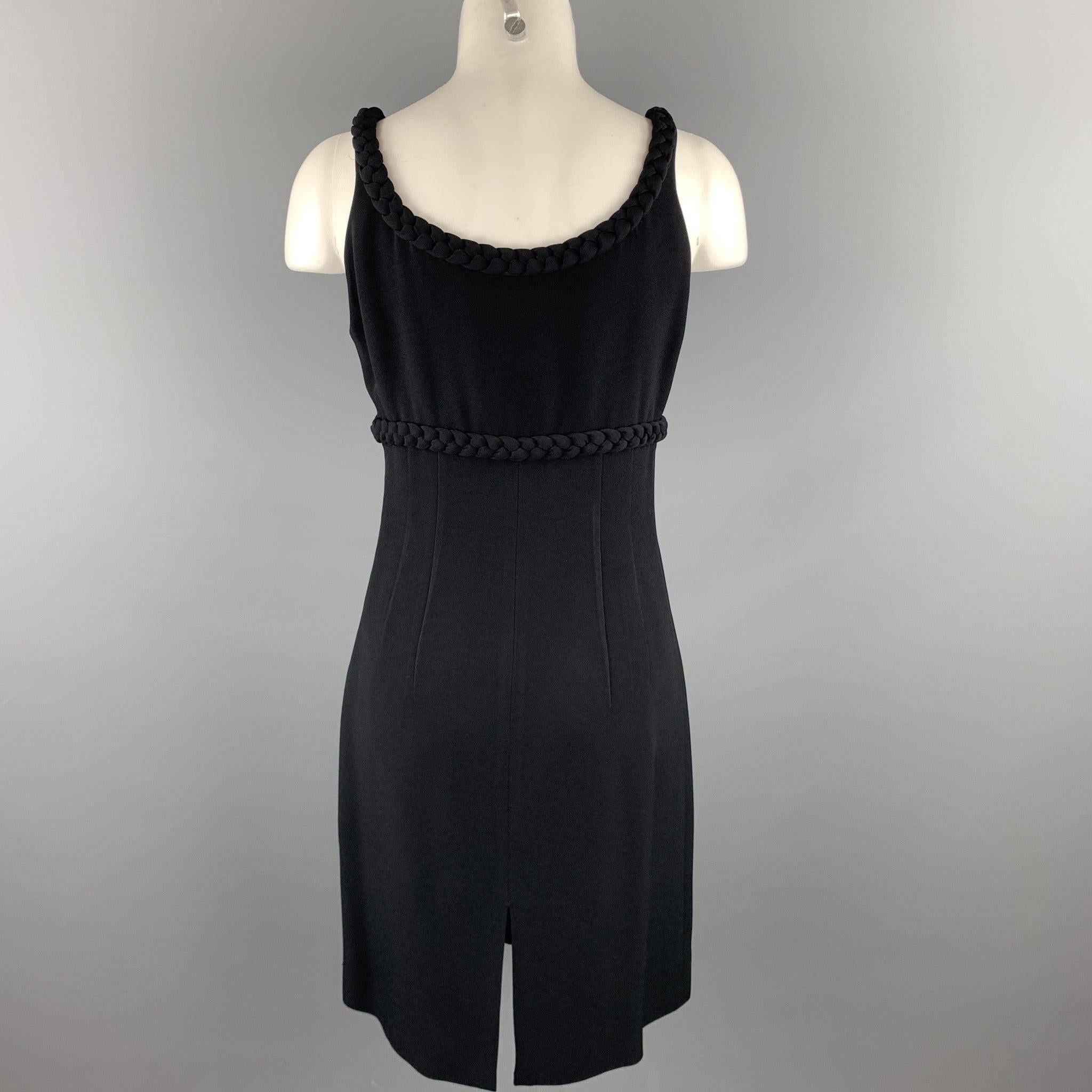 Women's MOSCHINO Size 8 Black Rayon Empire Waist Cocktail Dress For Sale