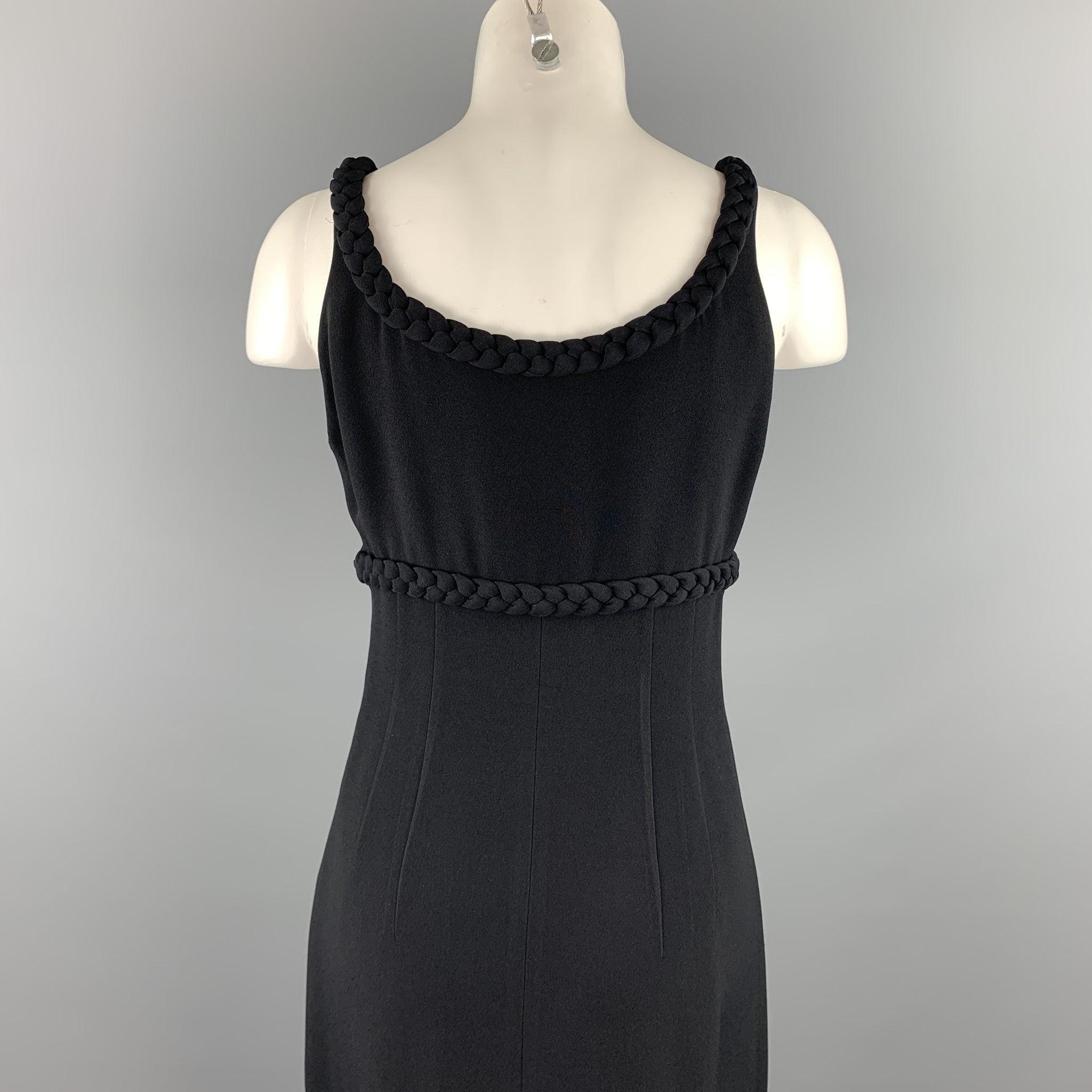 MOSCHINO Size 8 Black Rayon Empire Waist Cocktail Dress For Sale 1