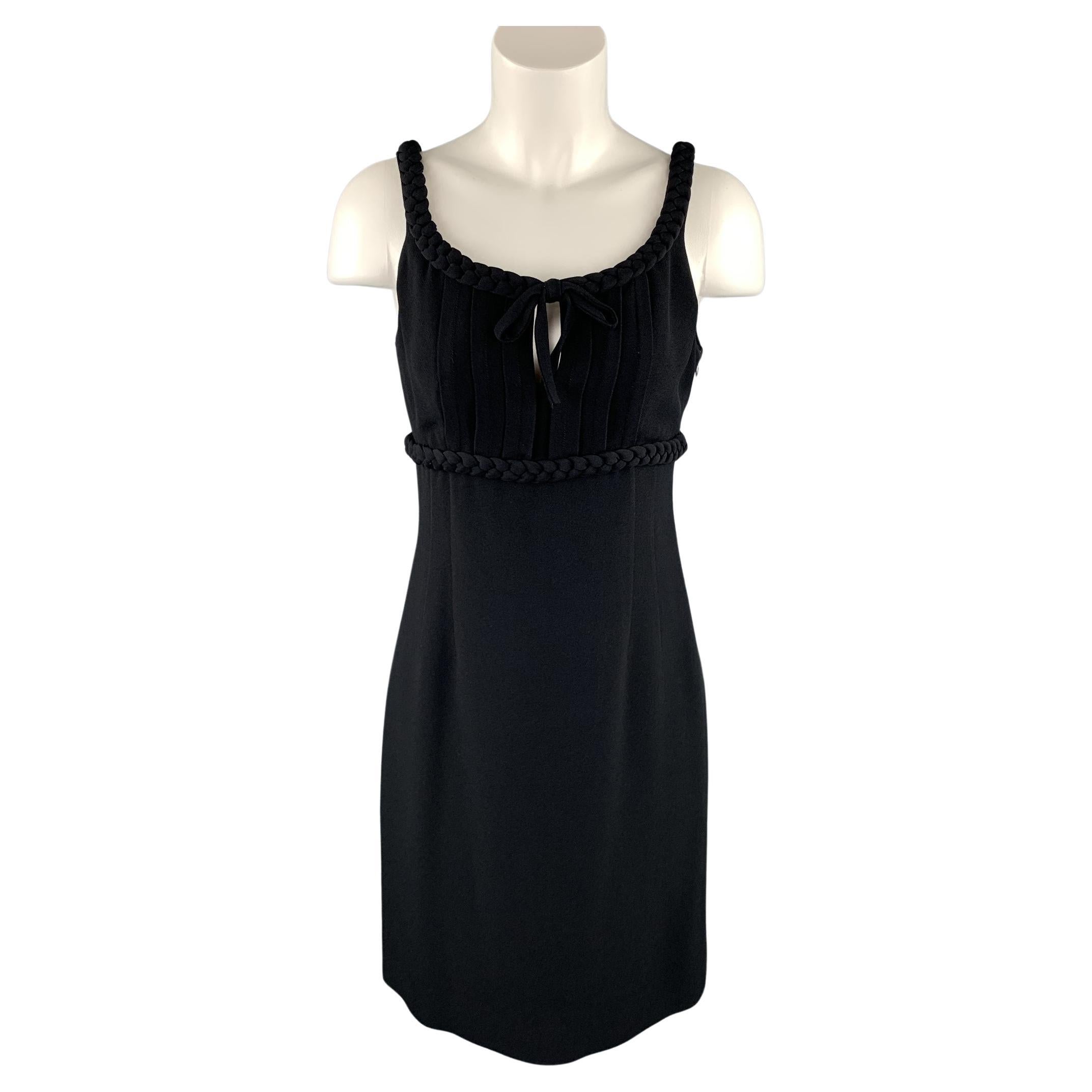 MOSCHINO Size 8 Black Rayon Empire Waist Cocktail Dress