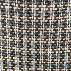 MOSCHINO Size 8 Brown Blue Cream Wool Woven Pencil Below Knee Scallop Hem Skirt