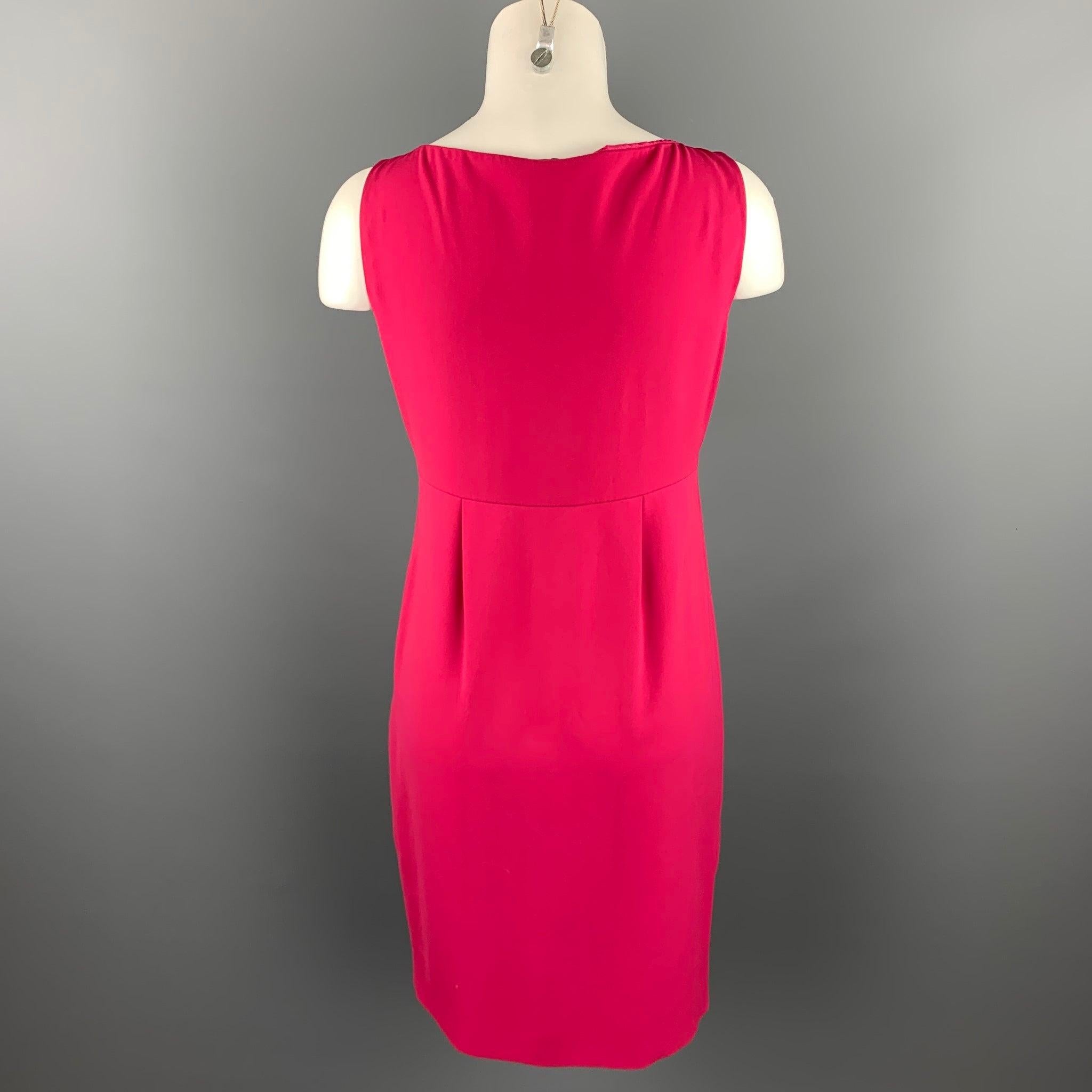 Women's MOSCHINO Size 8 Fuchsia Polyester Empire Waist Cocktail Dress For Sale